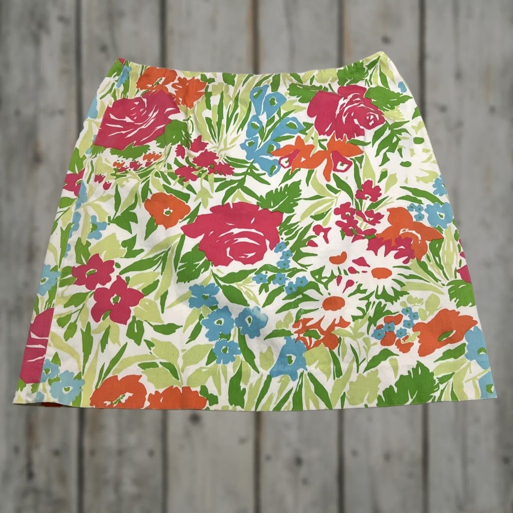 Ralph Lauren Lauren Ralph Lauren Skirt Women’s 8 Floral Back Zipper Cotton Spandex Short Multicolor Size 30" / US 8 / IT 44 - 1 Thumbnail