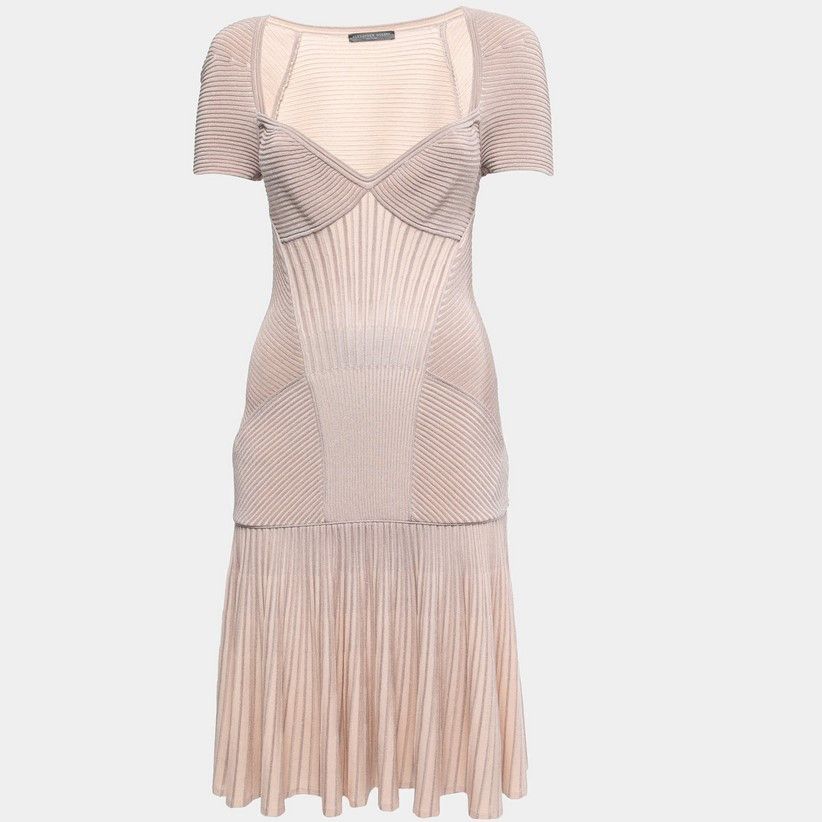 Alexander McQueen Alexander McQueen Corset Pink Pearl Metallic Mini Dress Size S / US 4 / IT 40 - 2 Thumbnail