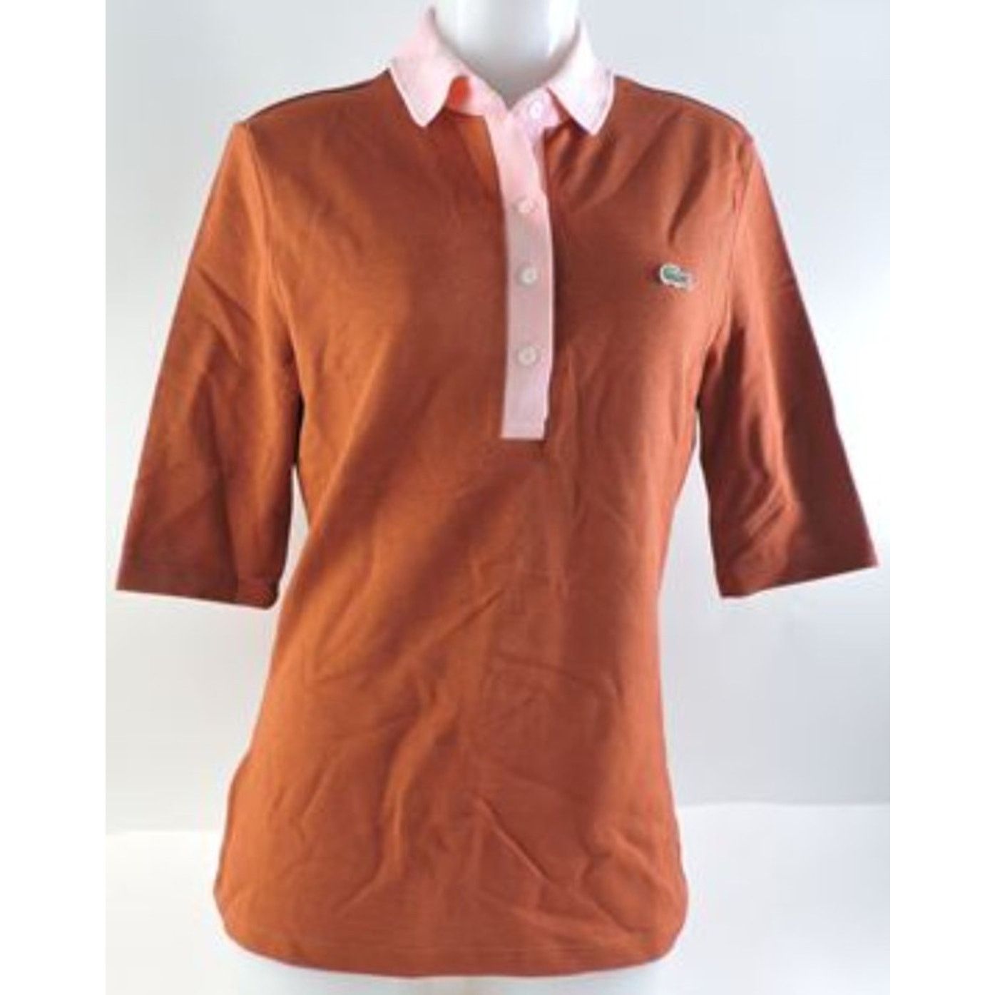 Lacoste Lacoste Women's Slim Fit Cotton Polo Shirt Brick Red Pink 0 Size XS / US 0-2 / IT 36-38 - 1 Thumbnail