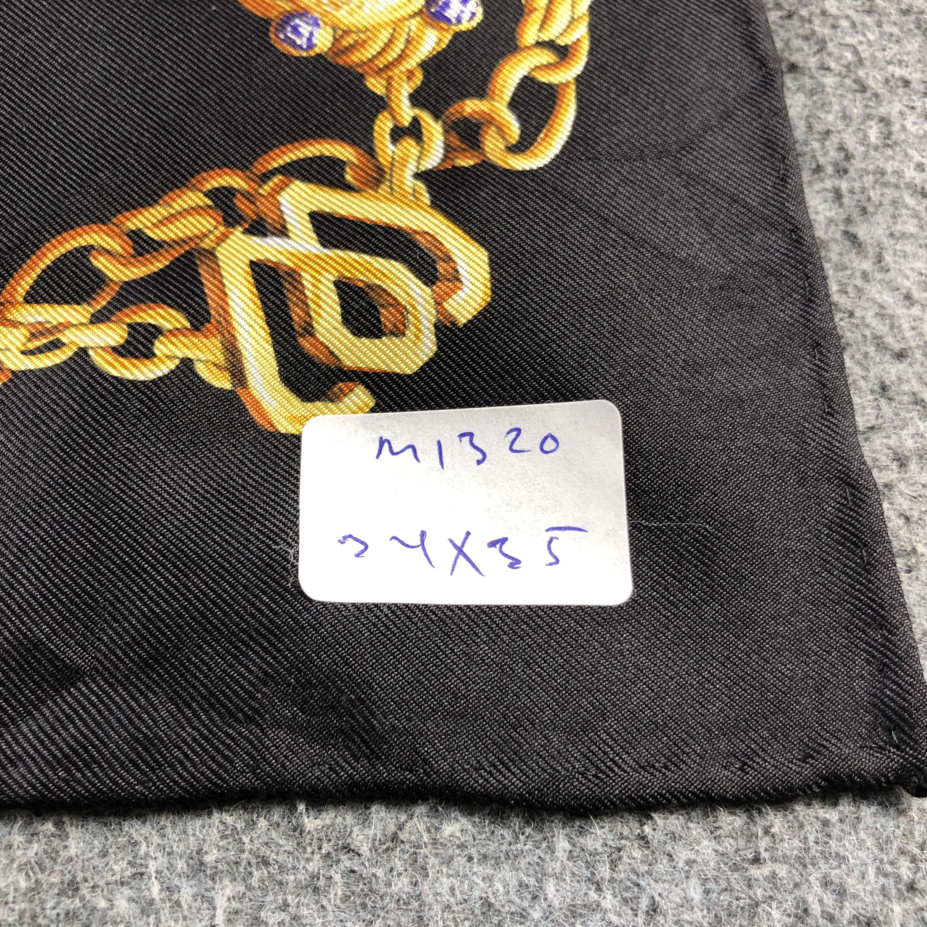 Vintage Pascal Morabito Gold Chains Hand Rolled Silk Scarf M1320 Size ONE SIZE - 7 Thumbnail