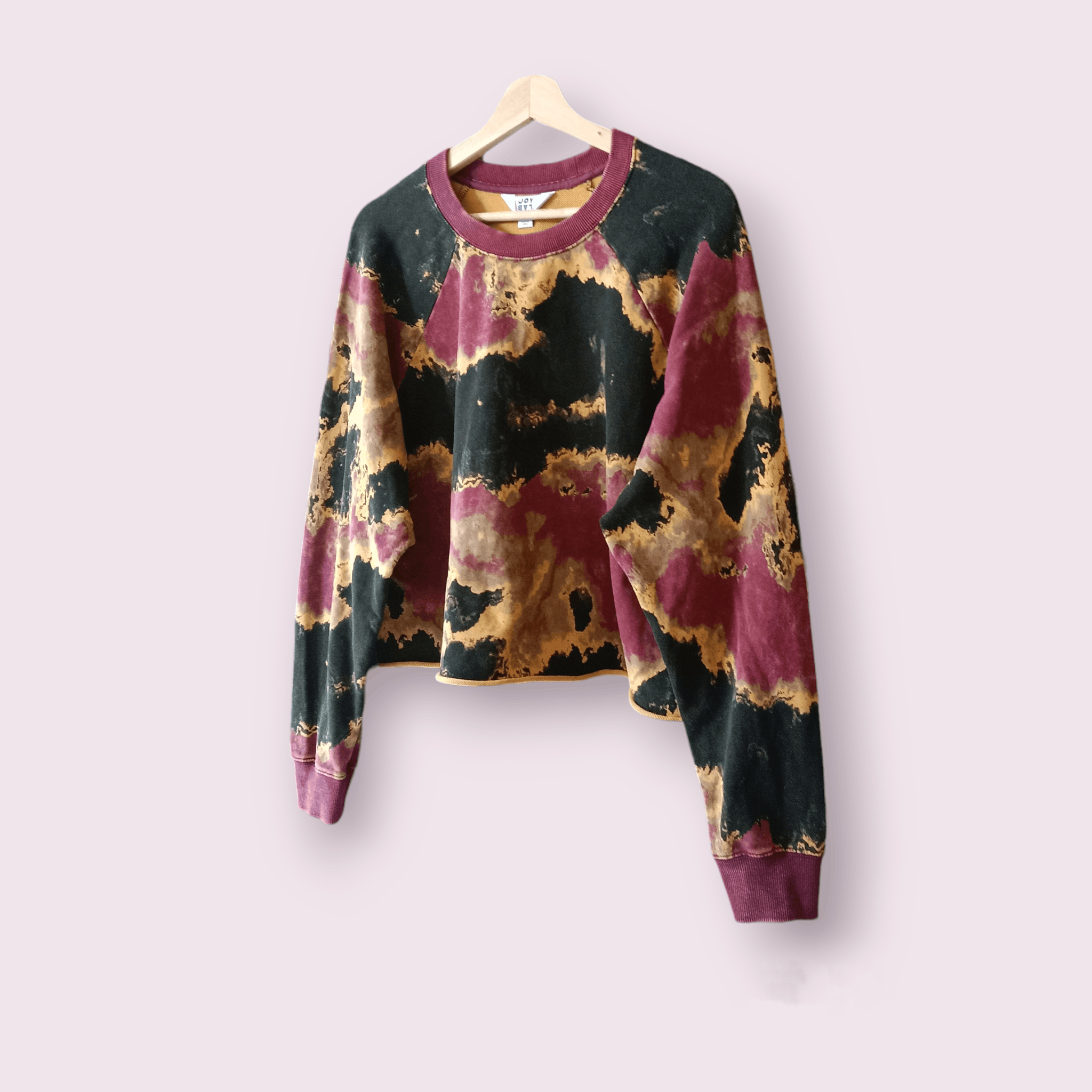 Japanese Brand Joylab Acid Wash Design Cropped Sweatshirt Size L / US 10 / IT 46 - 2 Thumbnail