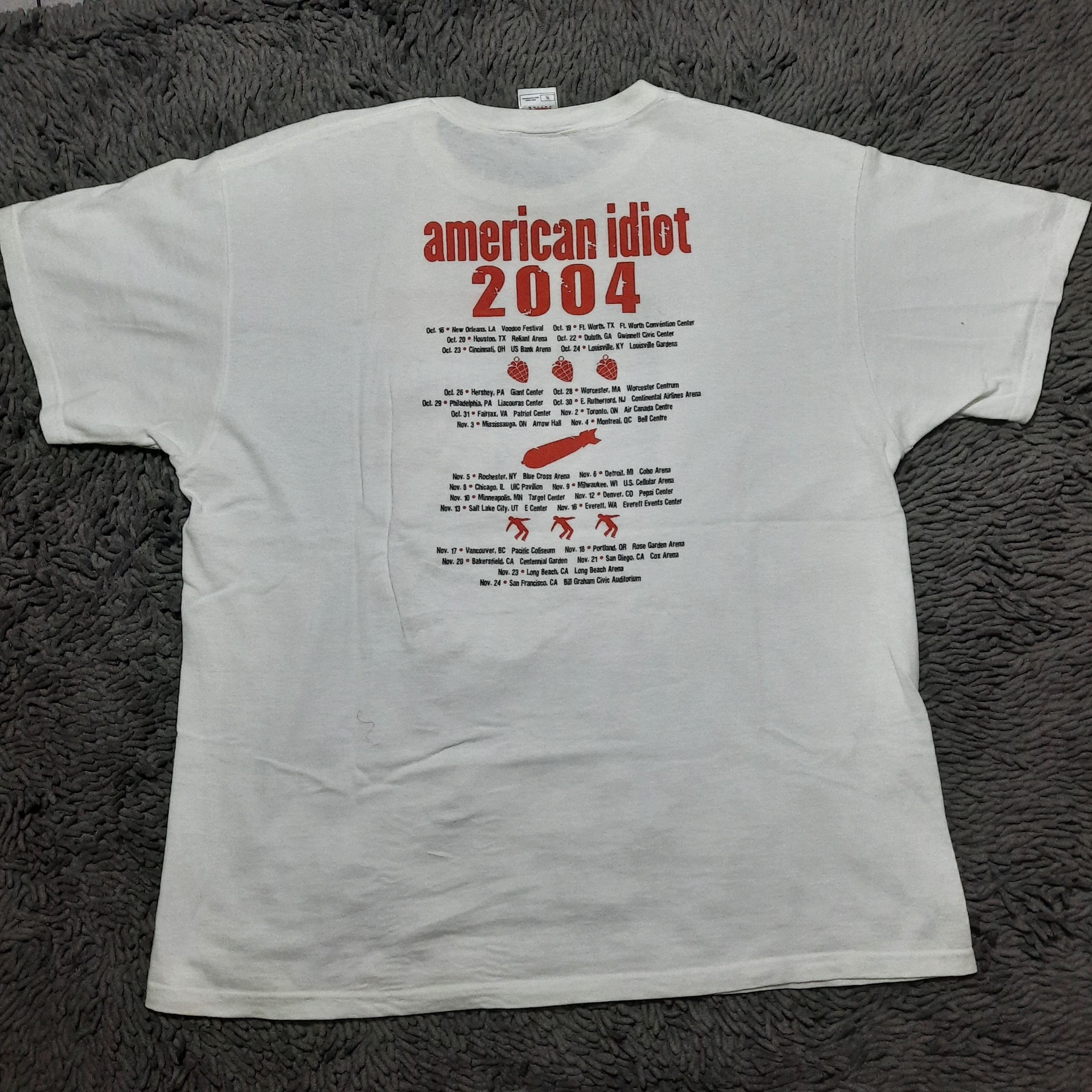 Band Tees Green Day American Idiot Tour 2004 XL Size US XL / EU 56 / 4 - 2 Thumbnail