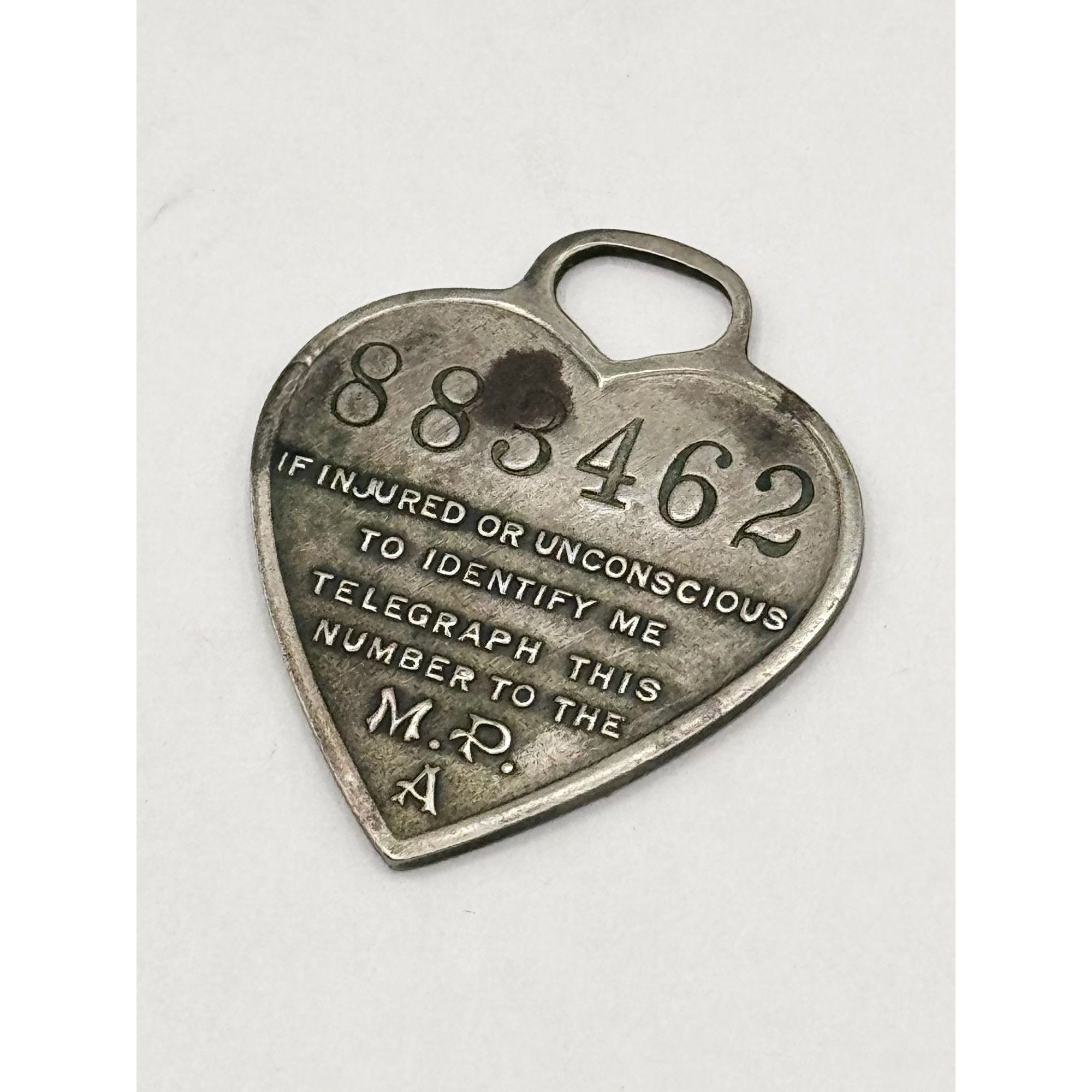 Vintage Antique Massachusetts Protective Insurance ID Key Tag Heart Size ONE SIZE - 9 Thumbnail