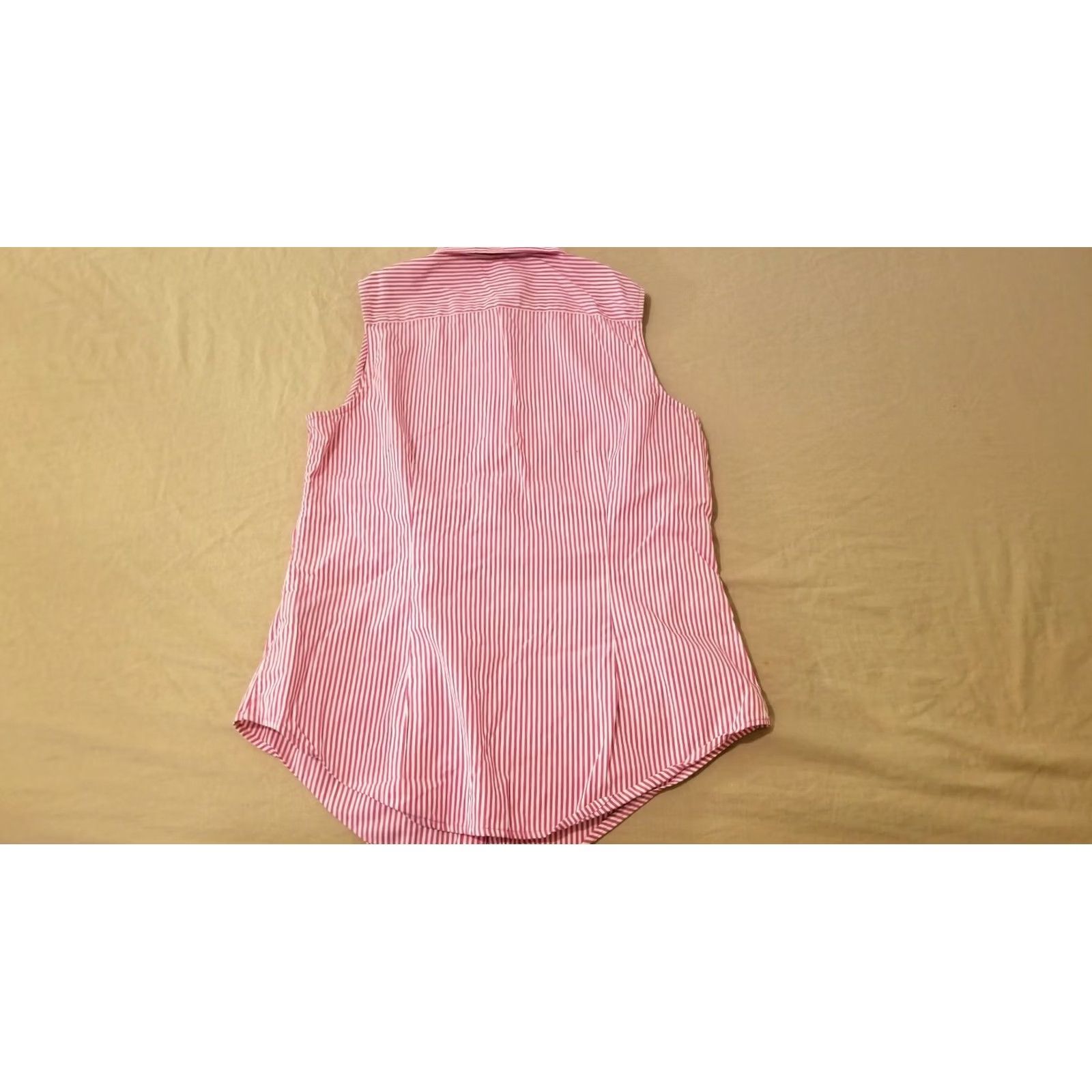 Polo Ralph Lauren Polo Ralph Lauren Pink Striped Cotton Sleeveless Shirt Blouse 6 Womens Size M / US 6-8 / IT 42-44 - 4 Thumbnail