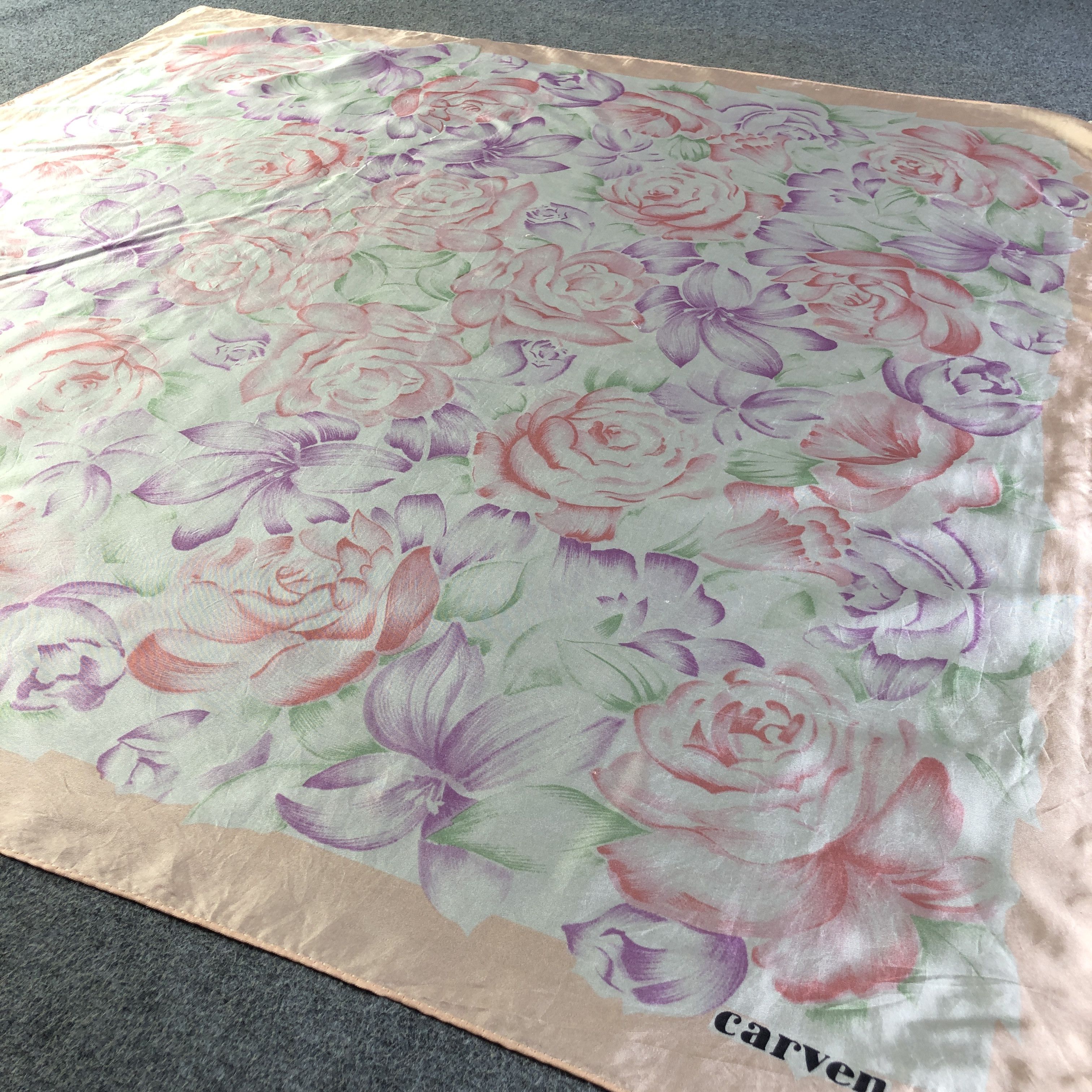 Carven Carven Floral Hand Rolled Silk Scarf M999 Size ONE SIZE - 3 Thumbnail