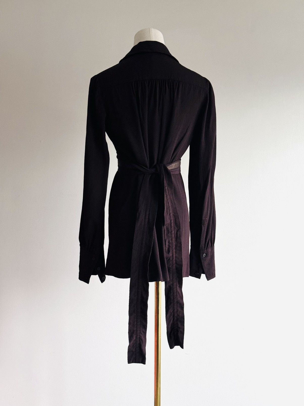 Prada Vintage Fall 2001 Chocolate brown Prada wrap blouse sz 40 Size S / US 4 / IT 40 - 7 Thumbnail