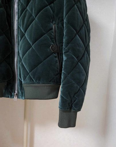 Tom Ford o1sm1stk0824 Velvet Quilted Bomber Jacket in Green Size US M / EU 48-50 / 2 - 3 Thumbnail