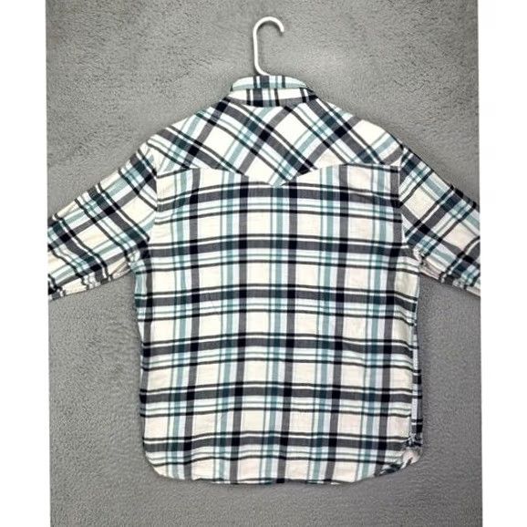Lucky Brand Lucky Brand Shirt Men Large Blue Plaid California Fit Pearl Snap Button Up Shirt Size US L / EU 52-54 / 3 - 3 Thumbnail