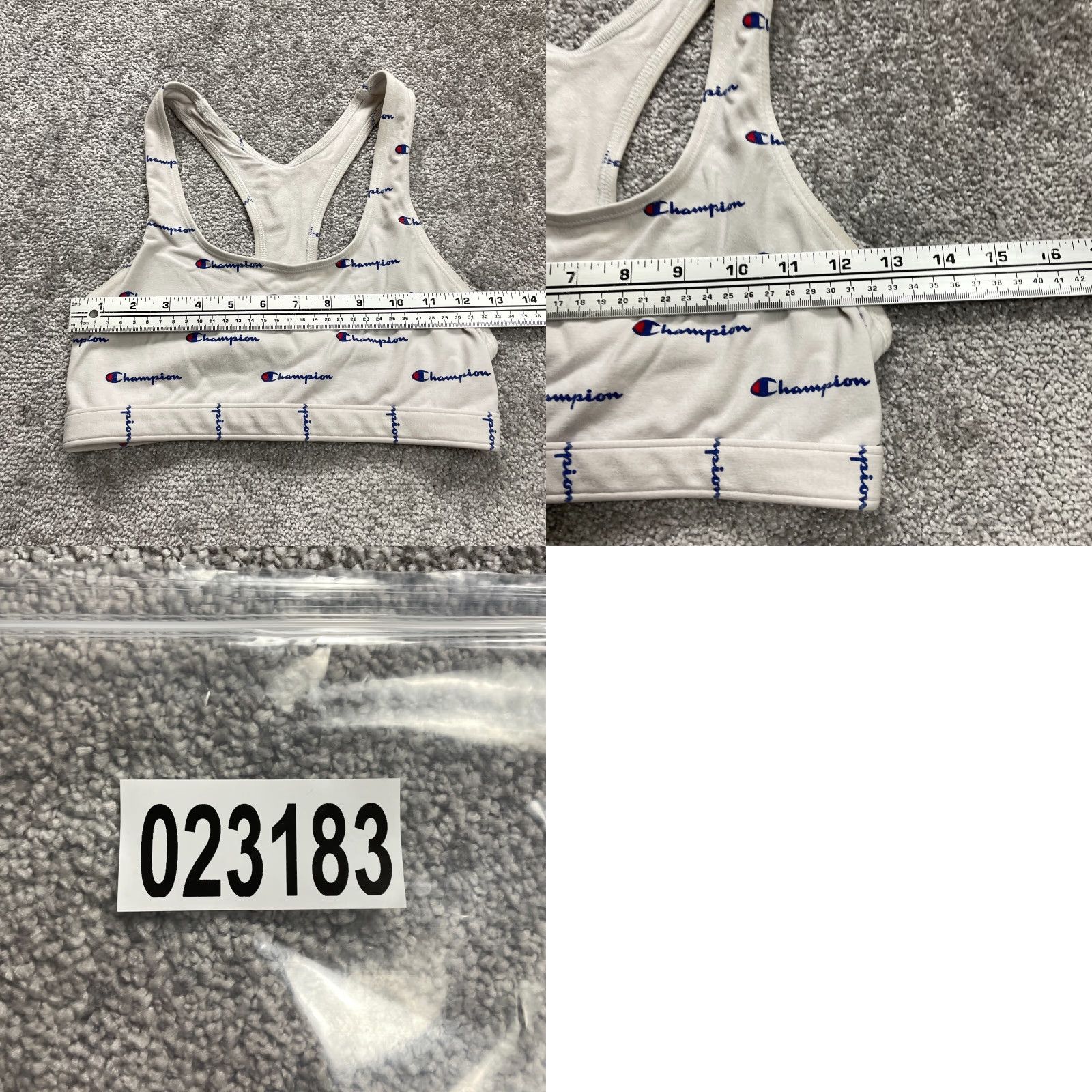 Champion Champion Bralette Womens Small White All Over Print Racerback Active Gym Sports Size ONE SIZE - 8 Thumbnail
