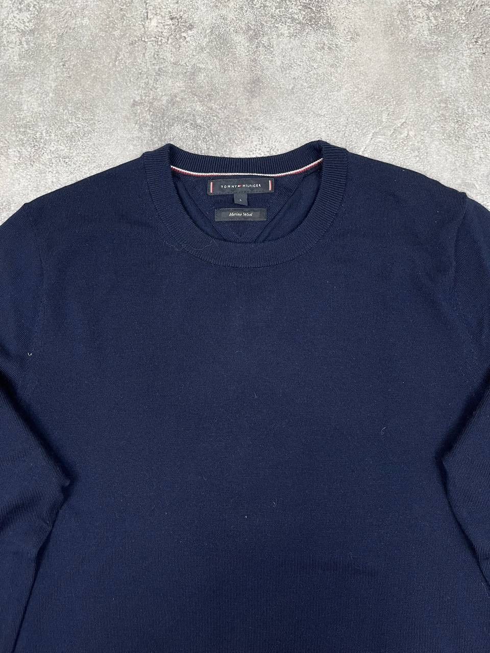 Tommy Hilfiger Tommy Hilfiger Men Merino Wool Knit Sweater Crew Neck Navy Size US L / EU 52-54 / 3 - 2 Thumbnail