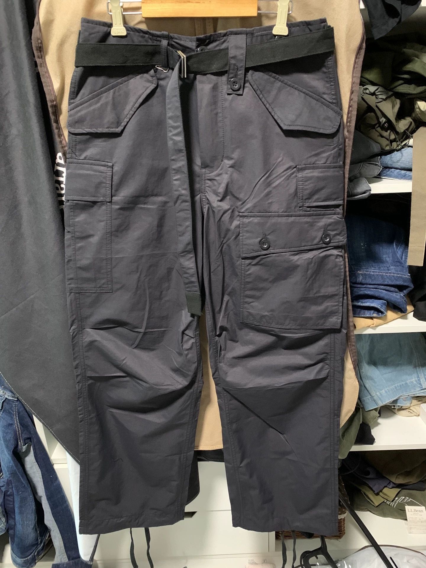 Sacai Black Cargo Pants with Belt, Size 32 Size US 32 / EU 48 - 1 Thumbnail