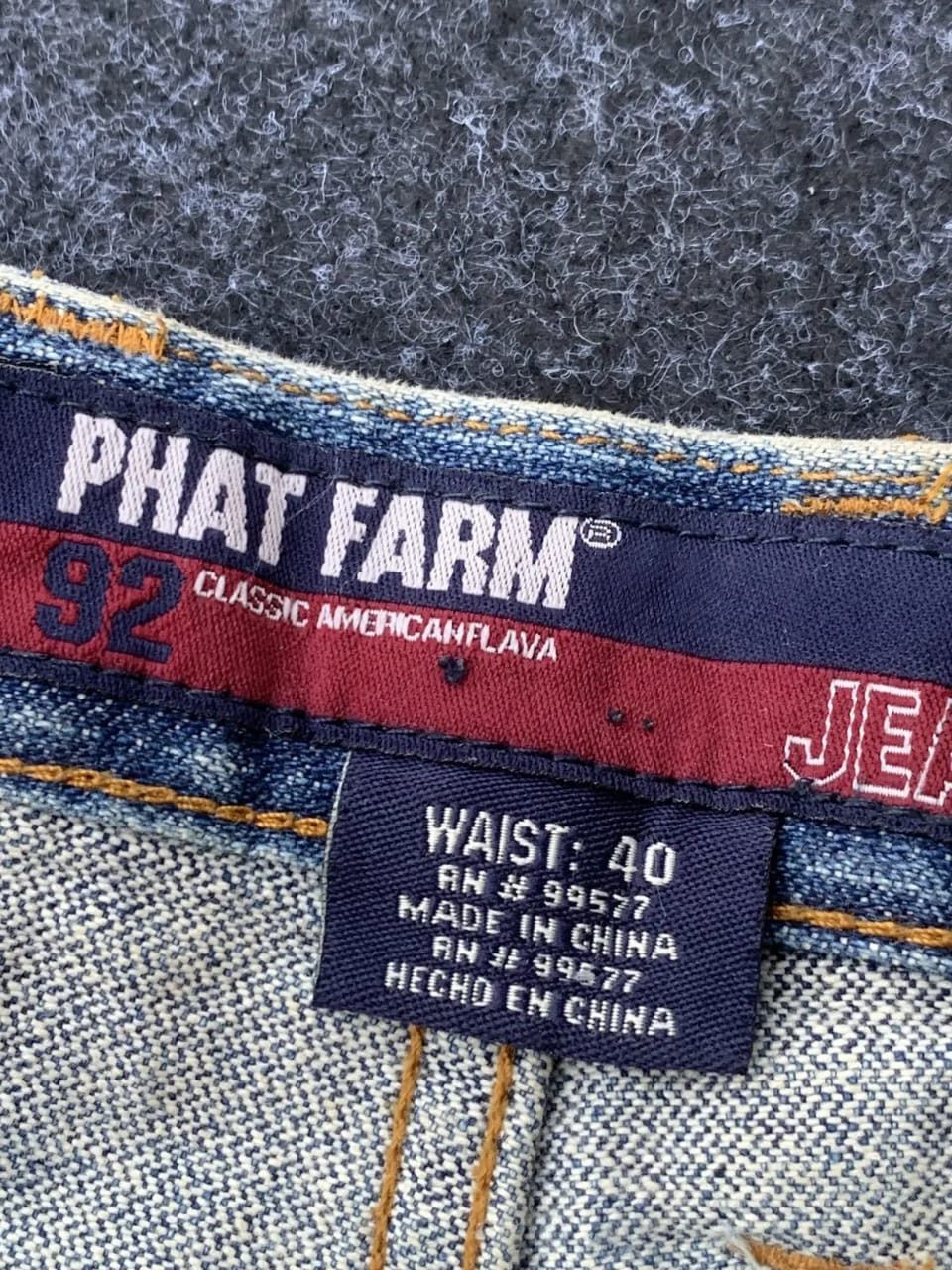 Phat Farm Phat Farm Baggy Denim Jeans Large Logo Paint Design Hip Hop. Size US 40 / EU 56 - 11 Thumbnail