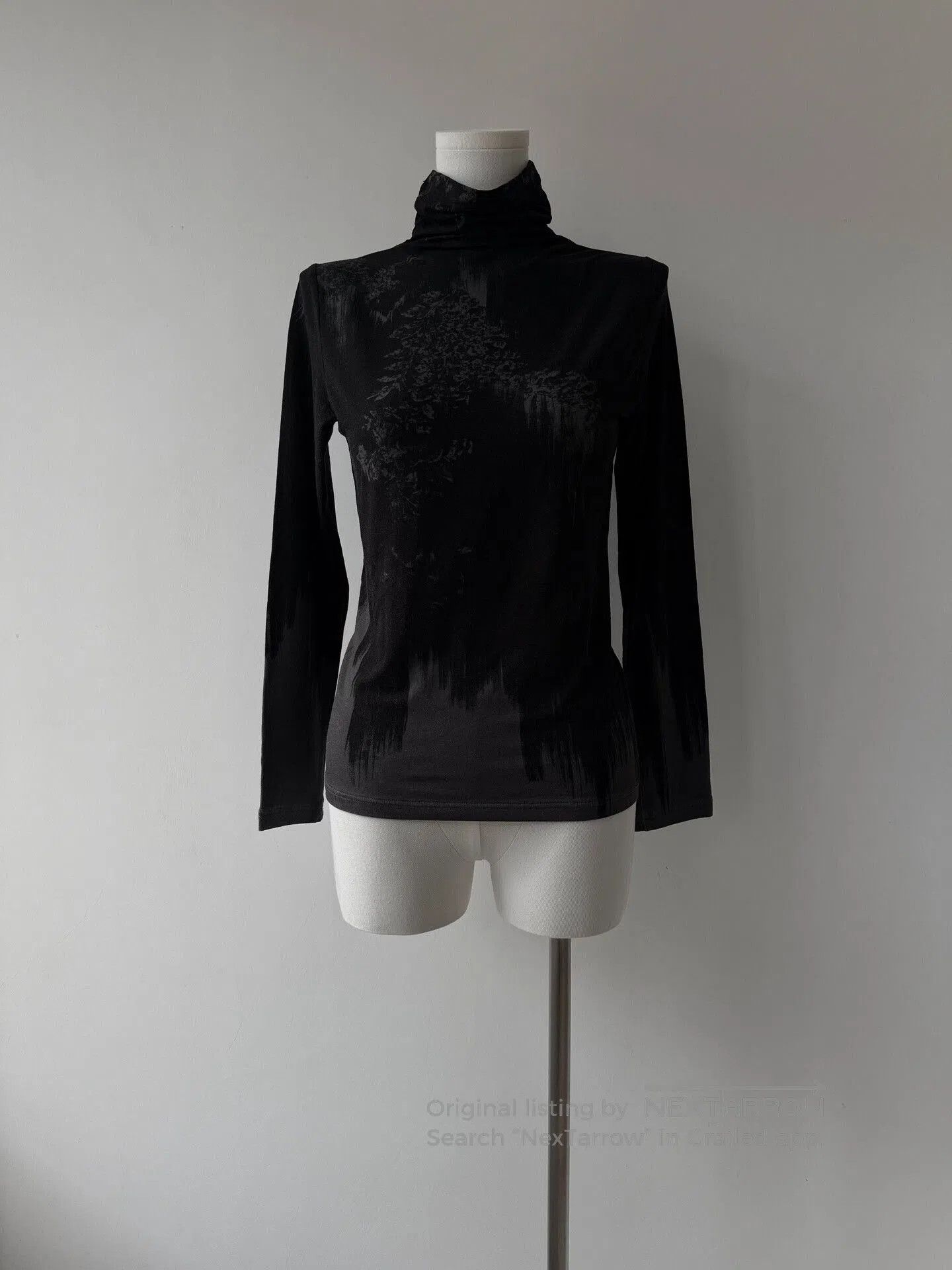 Y's black mock neck long sleeve top. Size M / US 6-8 / IT 42-44 - 3 Thumbnail