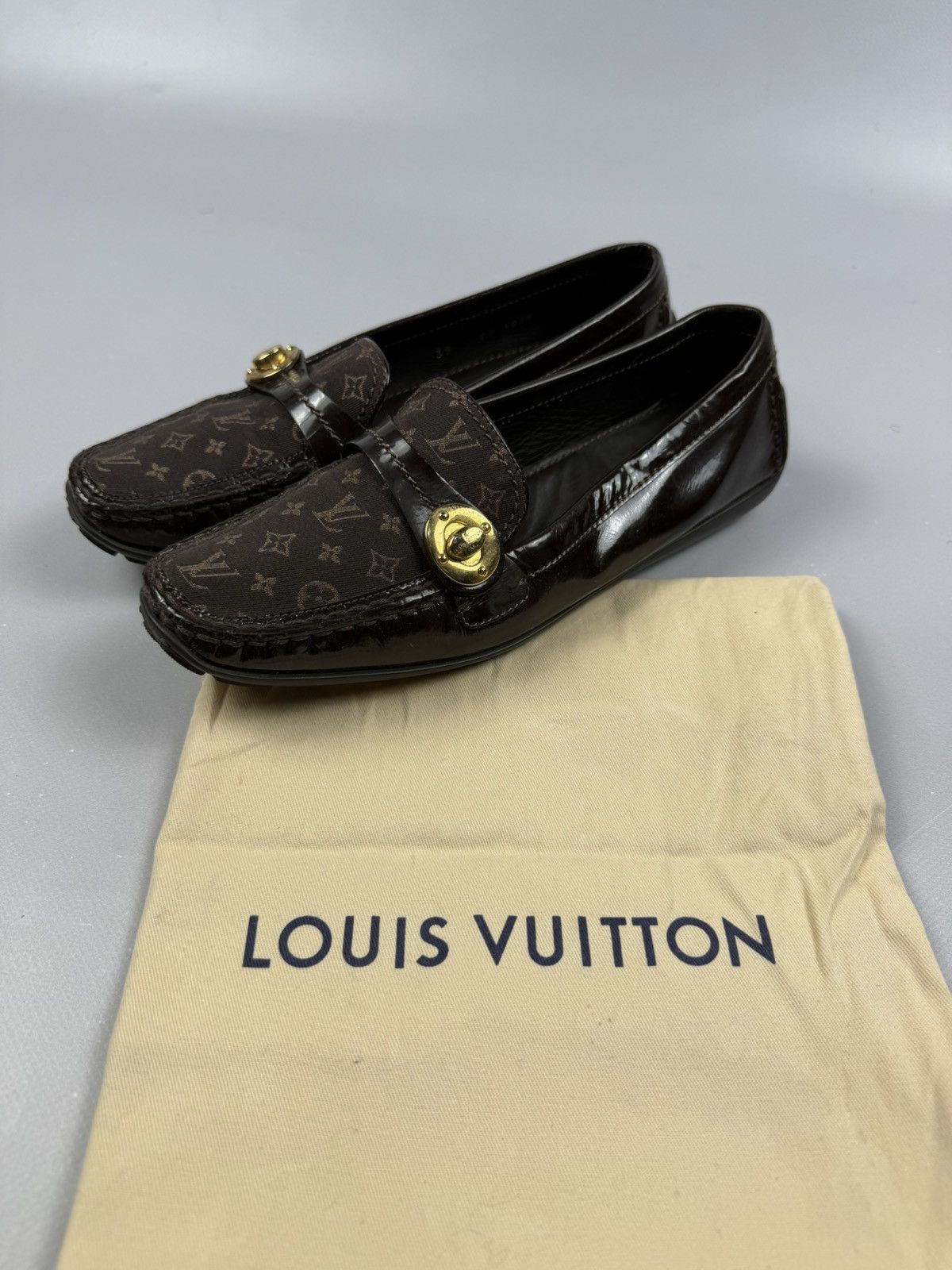 Louis Vuitton Louis Vuitton Monogram Loafers Brown Women EU 39 Luxury Size US 6 / IT 36 - 3 Thumbnail