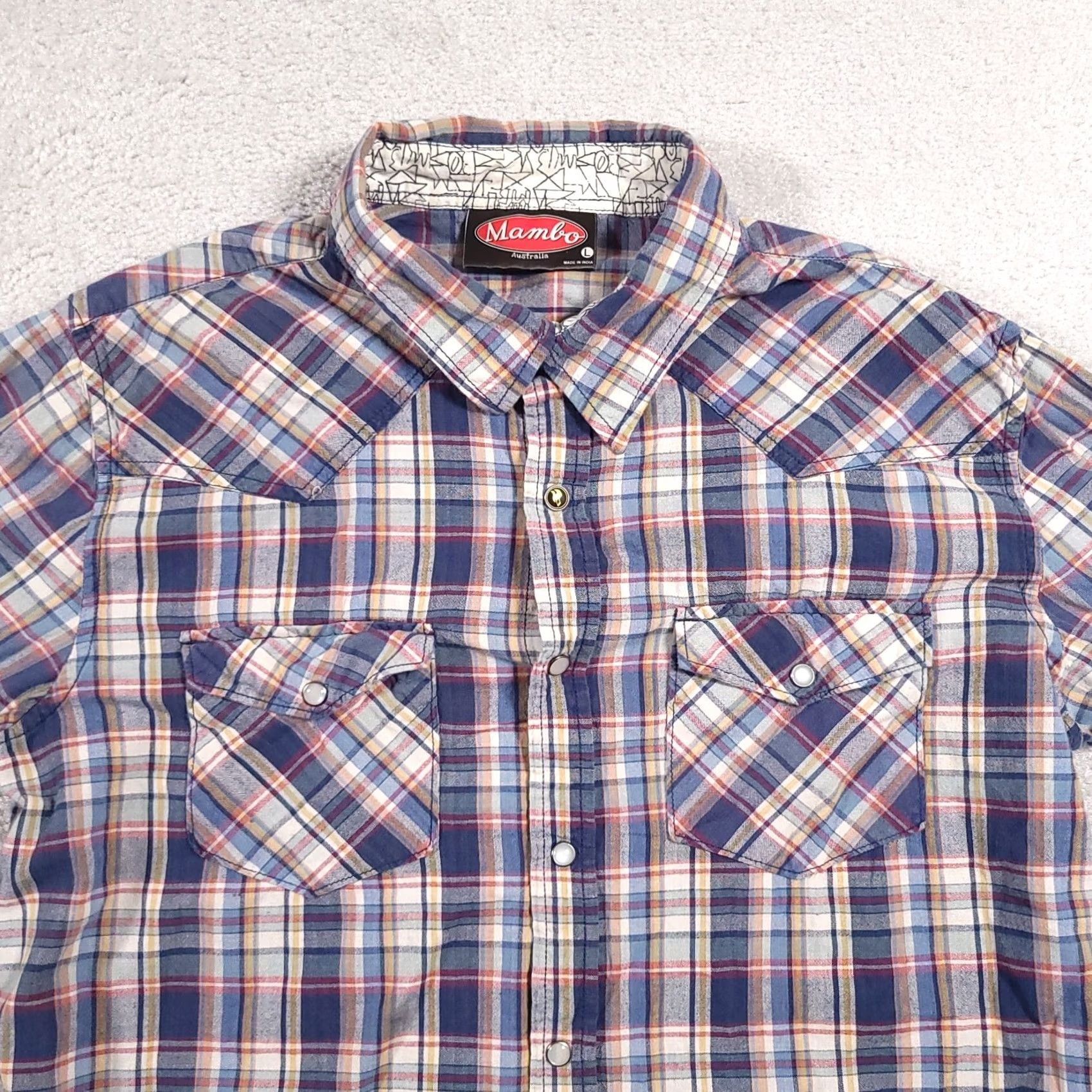 Mambo Mambo Australia Snap-Up Shirt Western Flannel Long Sleeve 100% Cotton Mens Large Size US L / EU 52-54 / 3 - 3 Thumbnail