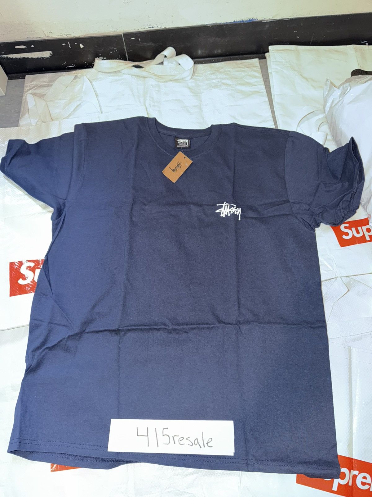 Stussy Stussy Basic Logo Tee Navy Size US L / EU 52-54 / 3 - 9 Thumbnail
