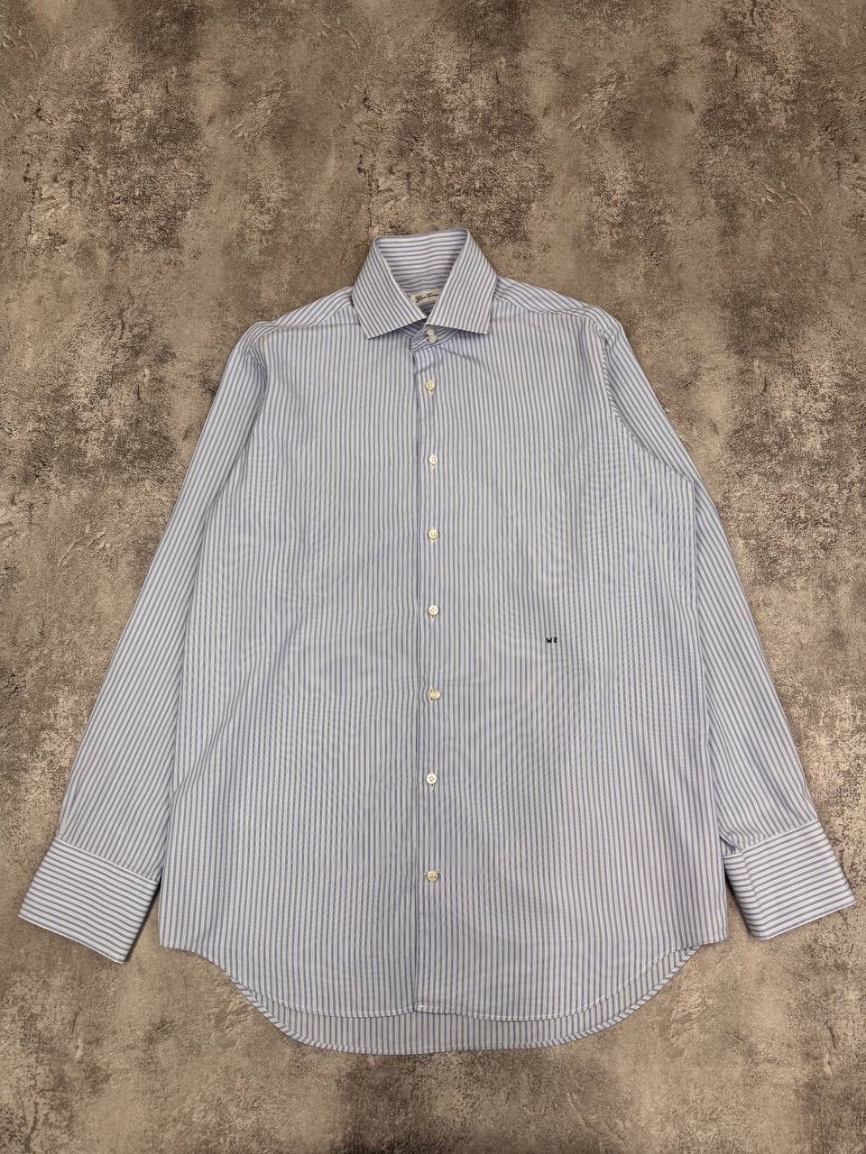 Other Gino Venturini Men Striped Shirt Blue White Size XL Size US XL / EU 56 / 4 - 1 Thumbnail