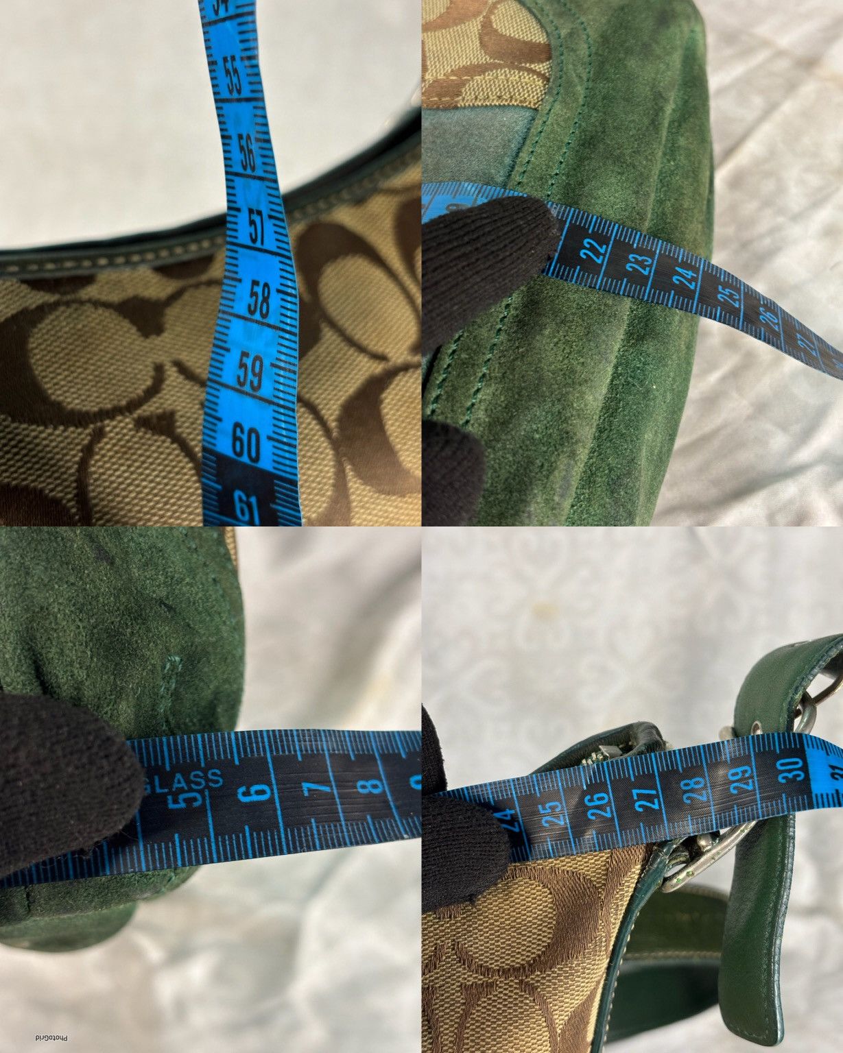 Coach (over used) Coach Green Suede Leather Sling Bag Size ONE SIZE - 21 Thumbnail