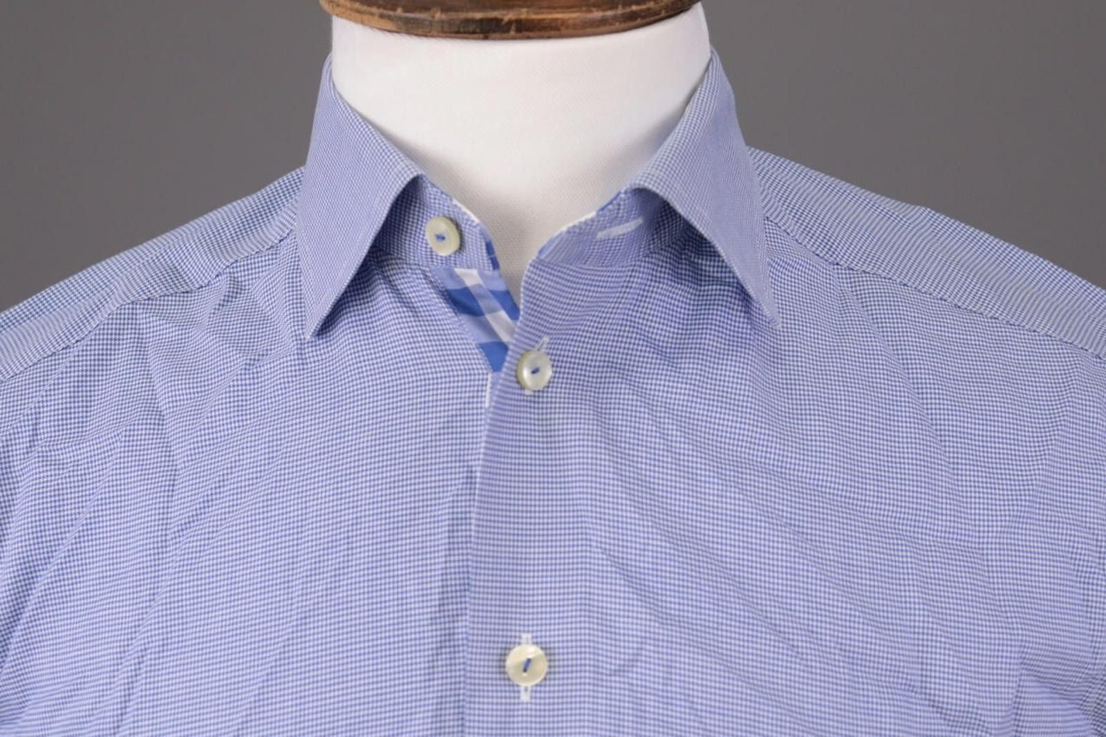 Eton Eton Contemporary Blue Check Extra Shirt Size 39 / 15 1/2 Size US M / EU 48-50 / 2 - 6 Thumbnail