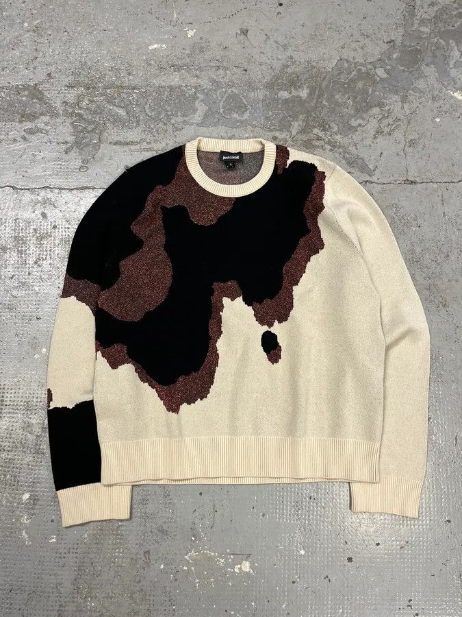 Just Cavalli 2000s Cavalli Map Relief White Sweater Size US S / EU 44-46 / 1 - 1 Thumbnail