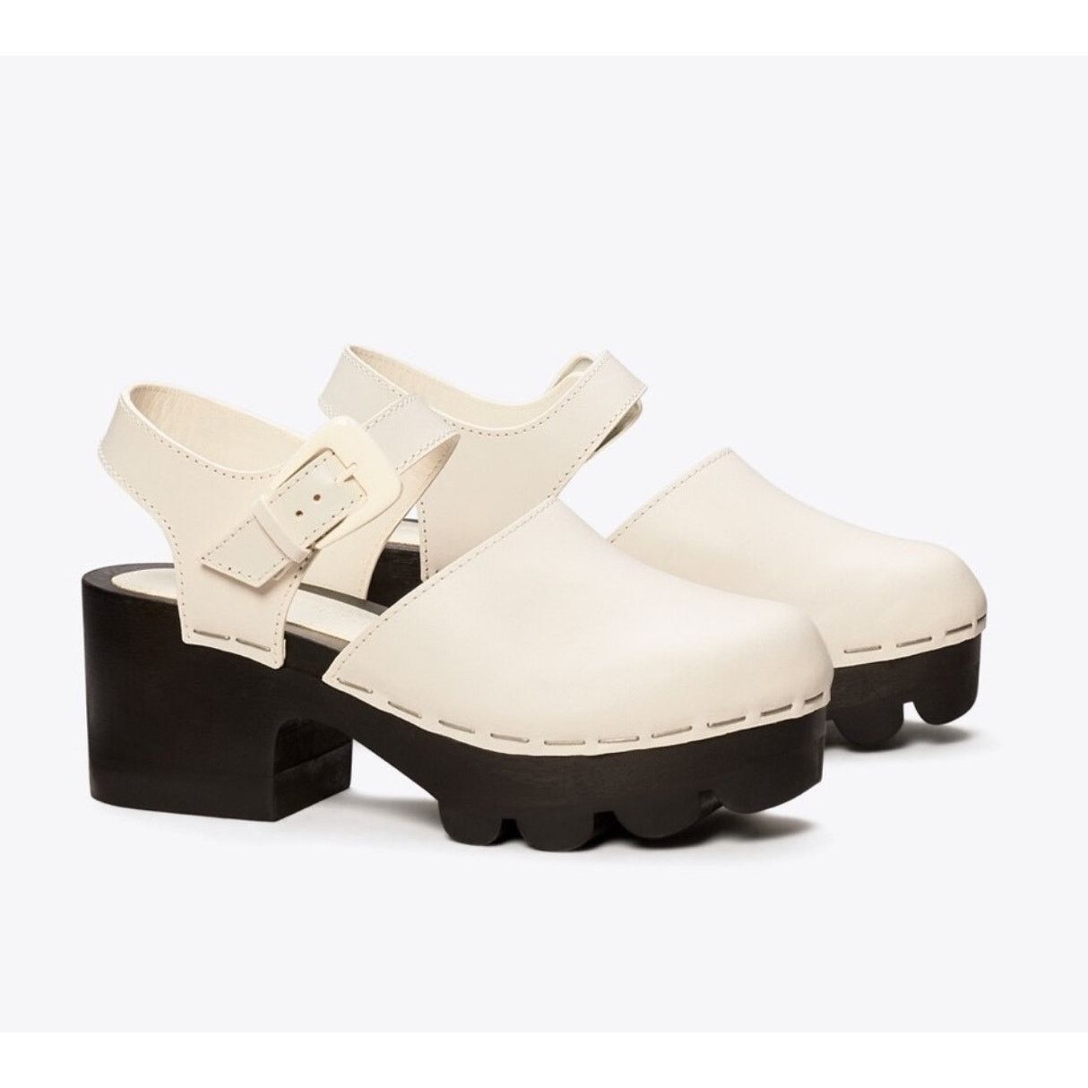 Tory Burch Tory Burch Lug Sole Leather Platform Clogs, Size: 10 Size US 10 / IT 40 - 1 Thumbnail