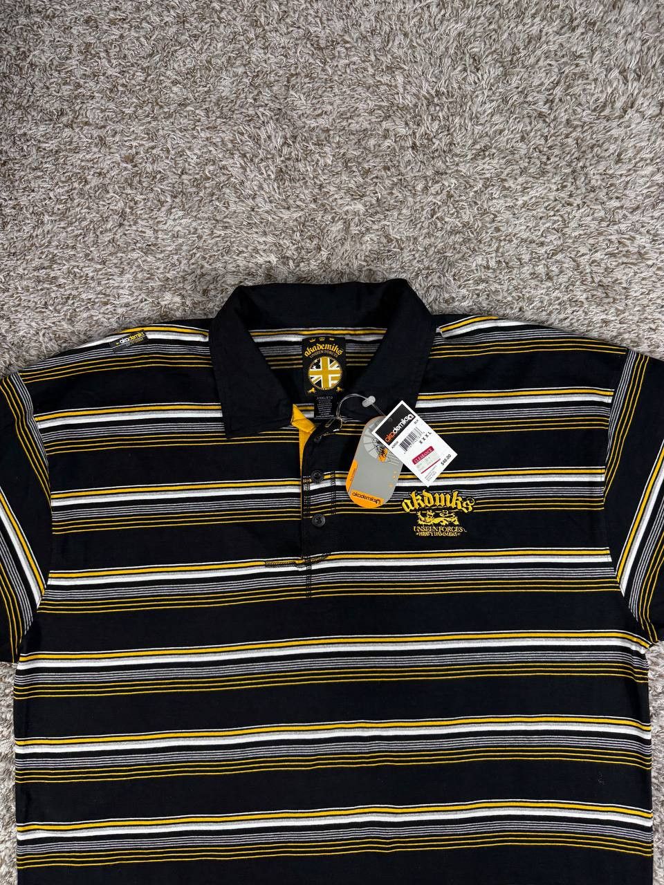Akademiks Akademiks Y2K Polo Shirt 3XL Black Striped Hip Hop Skate Size US XXL / EU 58 / 5 - 2 Thumbnail