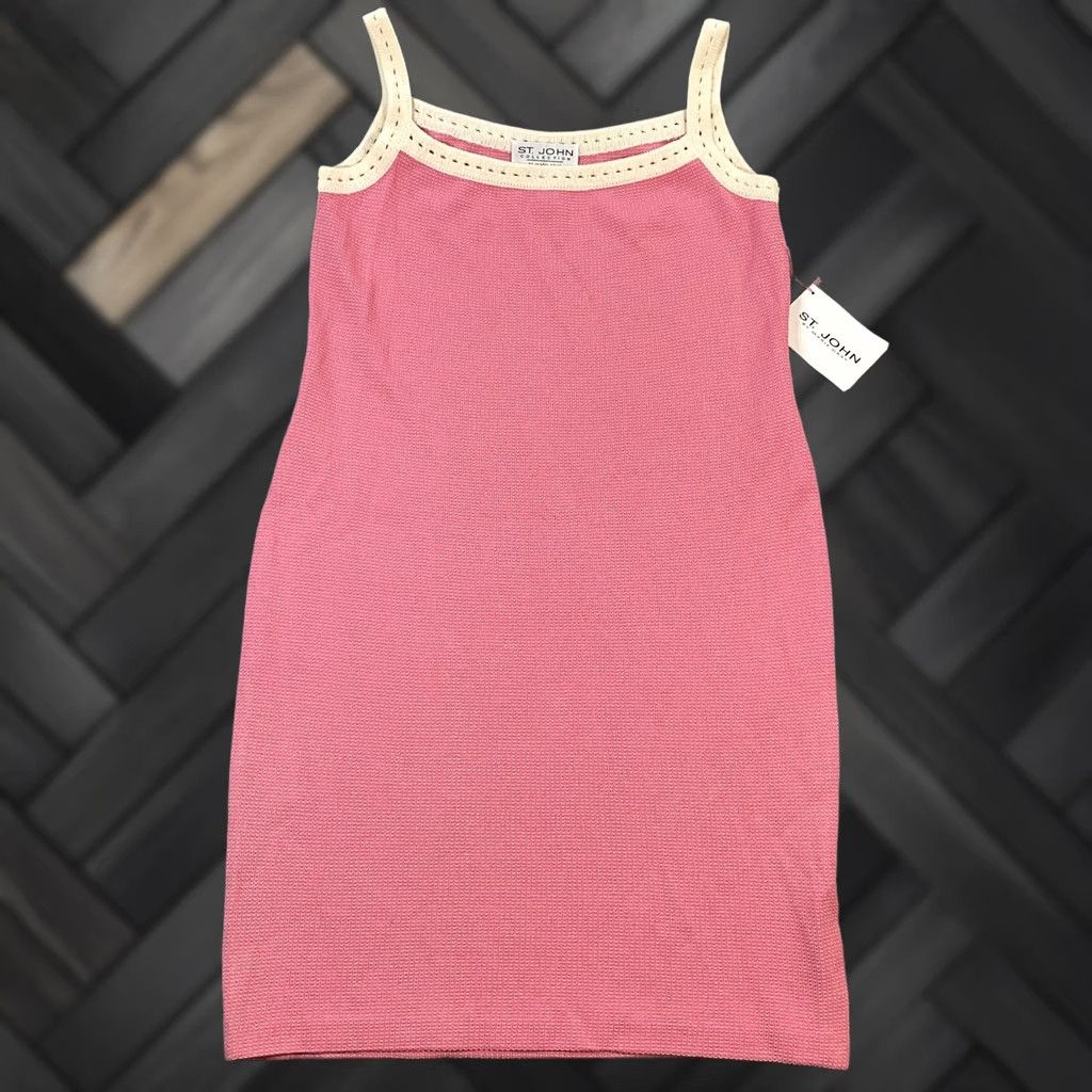St. John VINTAGE ST. JOHN Dress Womens size 12 Tank Knit Pink Summer - 12 Pink Knit Dress St. John Tank Dress A-Line/Behav? Size XL / US 12-14 / IT 48-50 - 1 Thumbnail