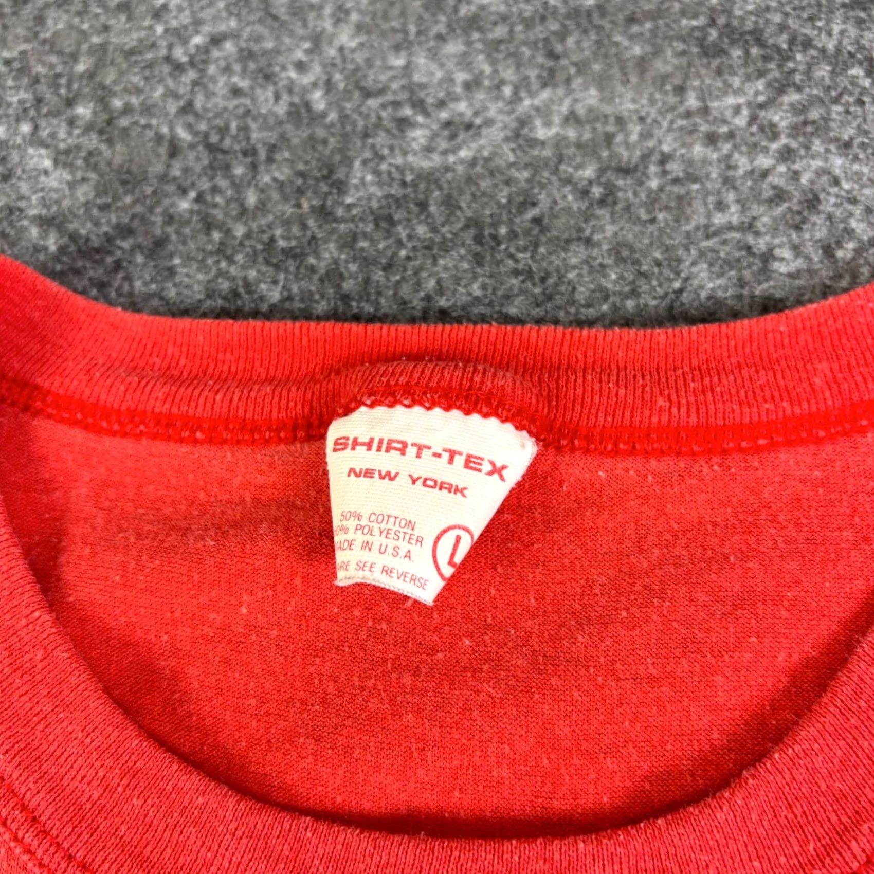 Vintage VINTAGE 1988 WalkAmerica Lehigh Valley T-Shirt Red Shirt-Tex Graphic Tee L Mens Short Sleeve Cotton Blend 1980s Sportswear Decade Original Size US L / EU 52-54 / 3 - 3 Thumbnail