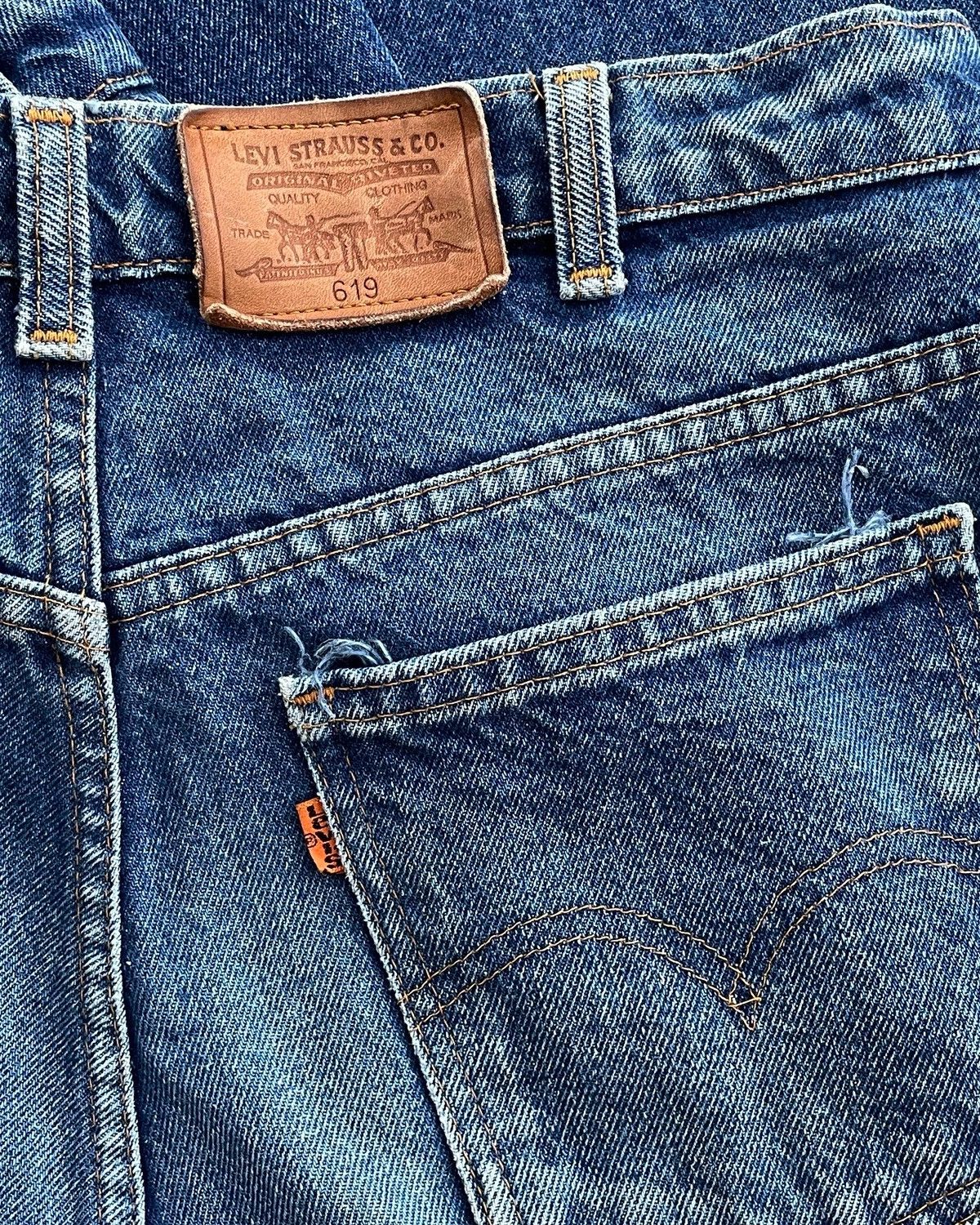 🍊 Vintage 80s Levis 619 Orange Tab Light Wash Jeans Straight