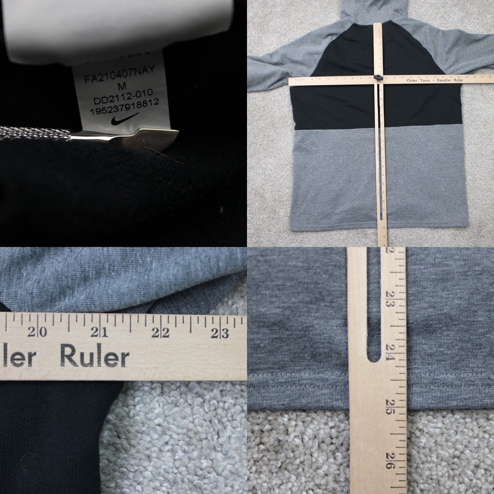 Nike Nike Hoodie Men Medium Gray/Black Therma-Fit Training Hooded Sweatshirt Pullover Size US M / EU 48-50 / 2 - 8 Thumbnail