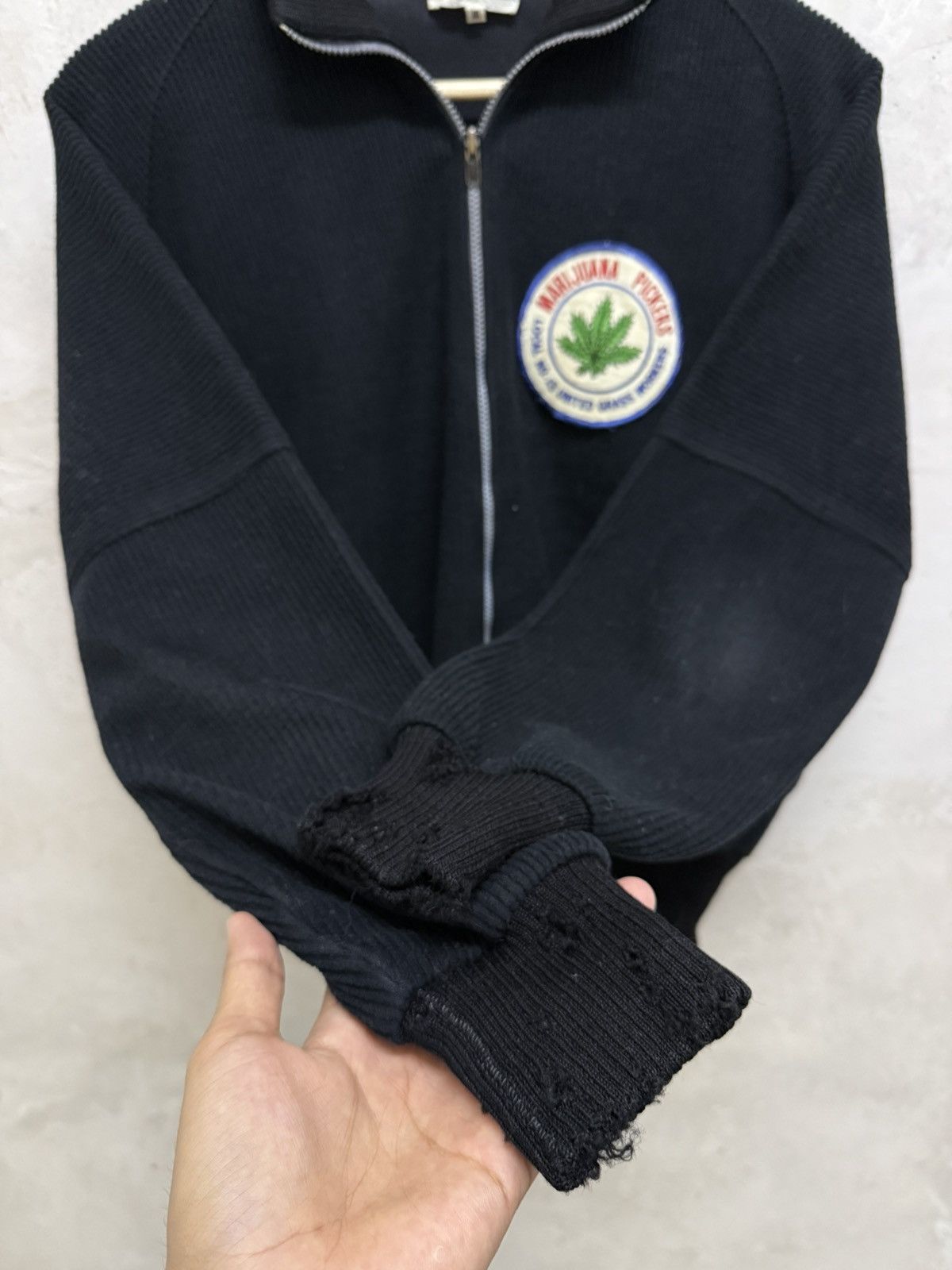 Vintage Vintage Marijuana Picker Weed Zipper Distressed Knitwear Size US M / EU 48-50 / 2 - 3 Thumbnail