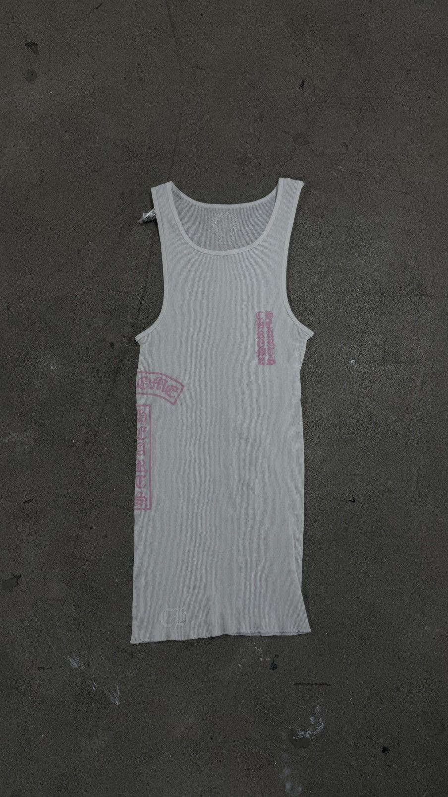 Chrome Hearts RARE!Chrome Hearts White T-Bar Script Rib Tank Top Size US L / EU 52-54 / 3 - 1 Thumbnail