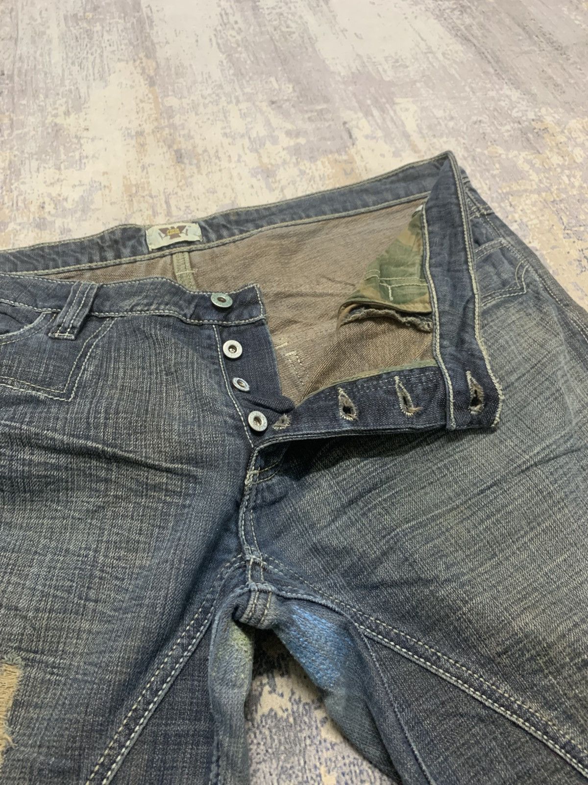 If Six Was Nine Vintage Antik Denim Ripped Mudwash Oversize Distress Denim Size US 41 - 6 Thumbnail