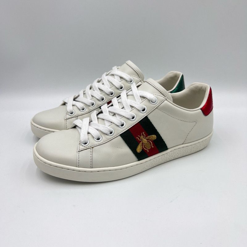Gucci Bee Stripe White Sneakers 0079