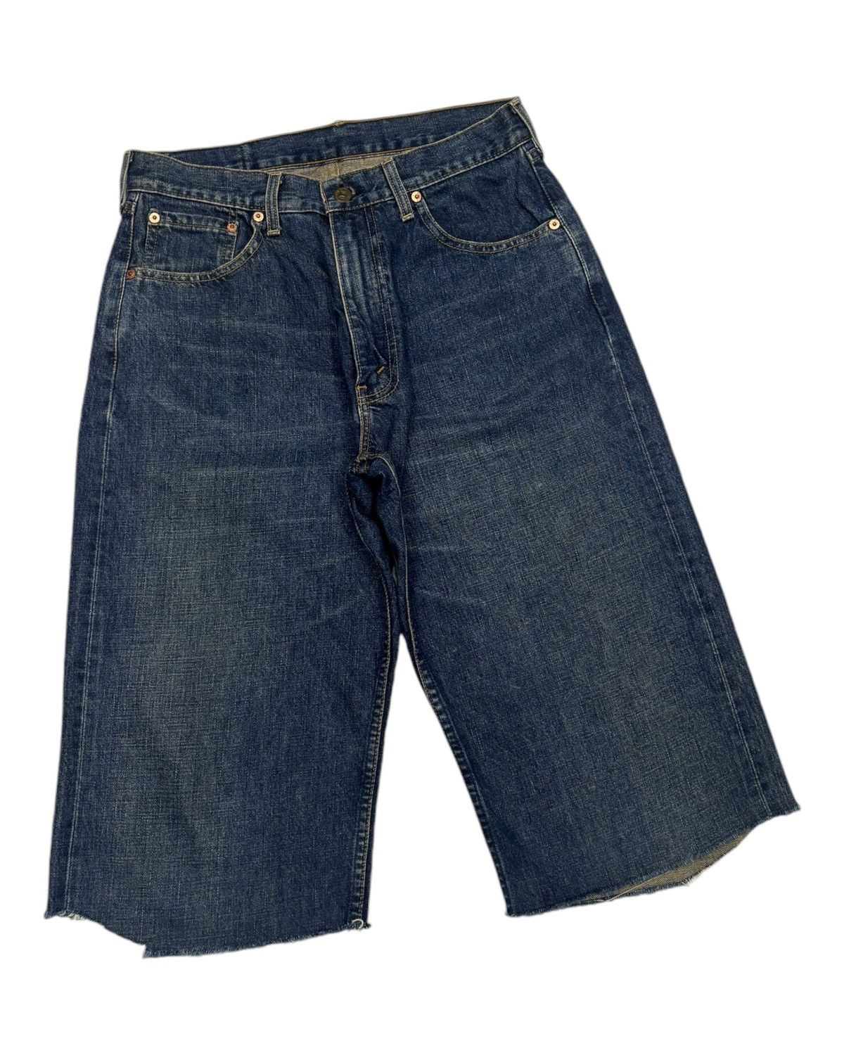 Levi's Vintage Levis 504 Selvedge Denim Short Distress Cut Size US 29 - 3 Thumbnail