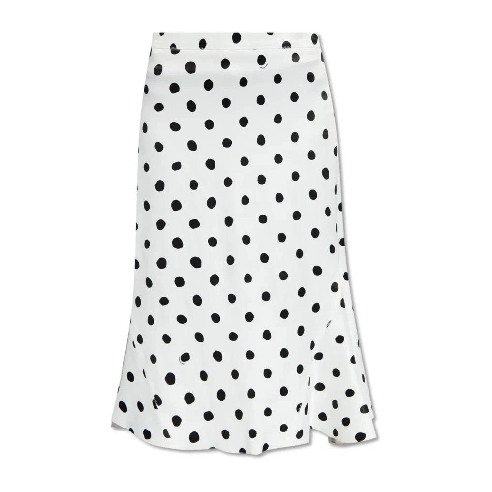Marni o1w1db10824 Polka Dots Midi Skirt in White Black Size 30" / US 8 / IT 44 - 1 Thumbnail