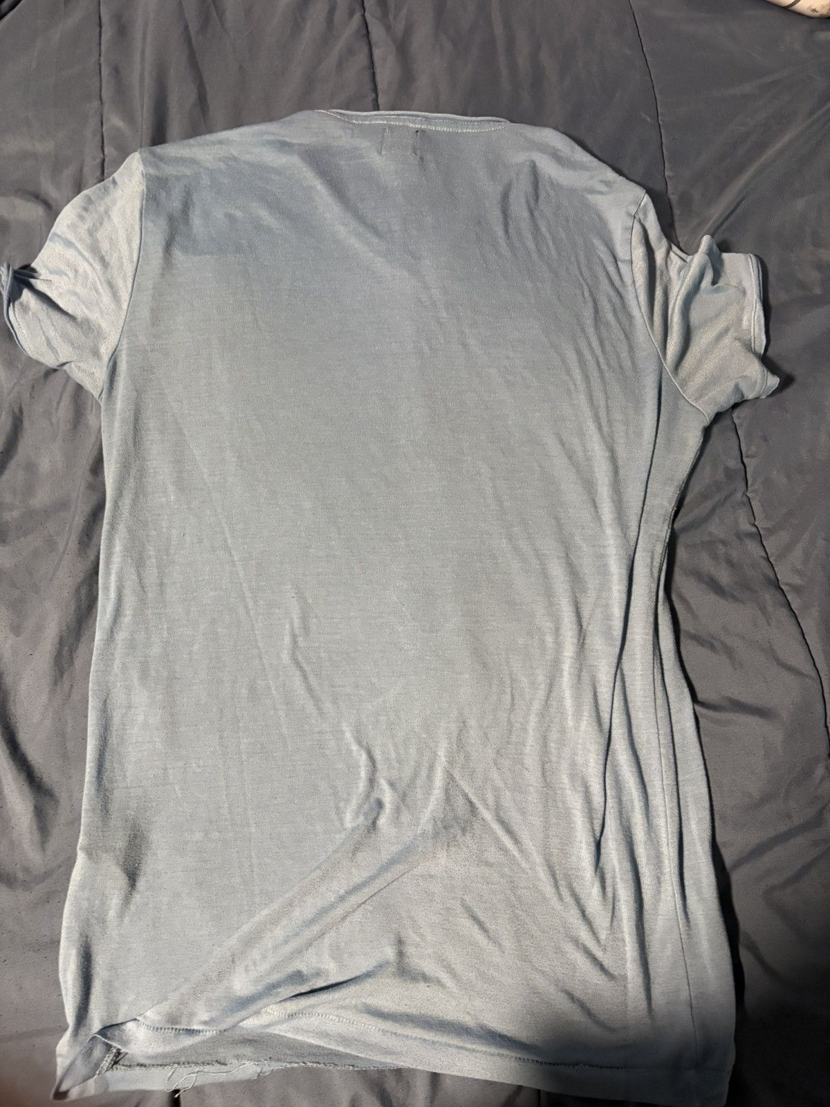 H&M Men's Light Blue V-Neck Short Sleeve T with Chest Pocket Size US L / EU 52-54 / 3 - 5 Thumbnail