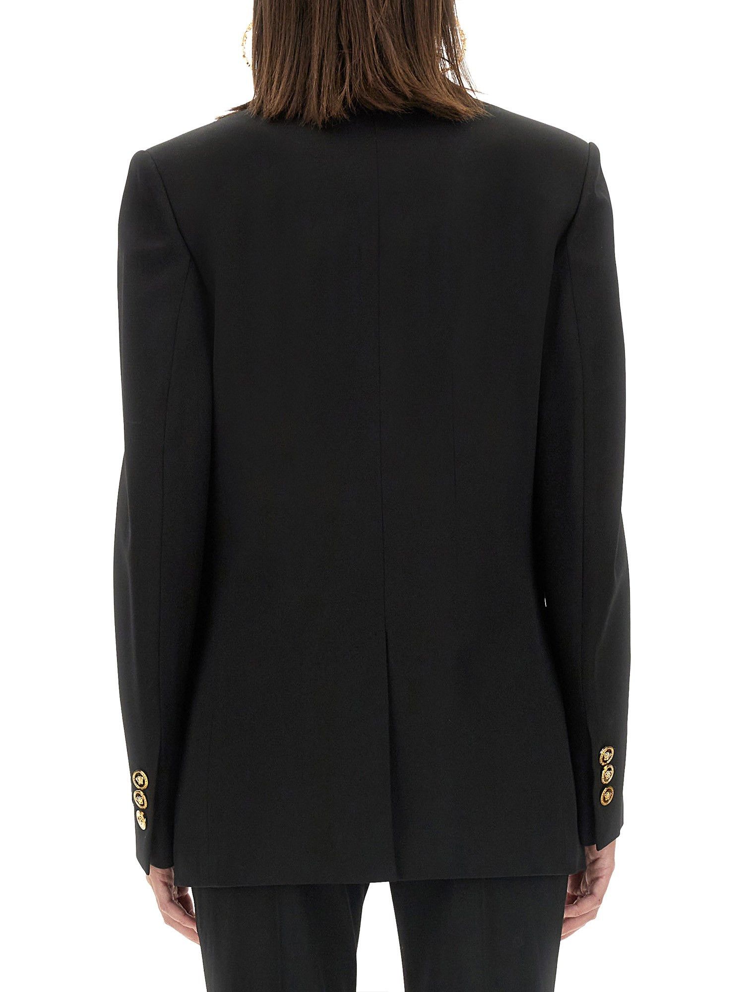Versace o1s22i1n1024 Single-Breasted Wool Stretch Blazer in Black Size M / US 6-8 / IT 42-44 - 3 Thumbnail