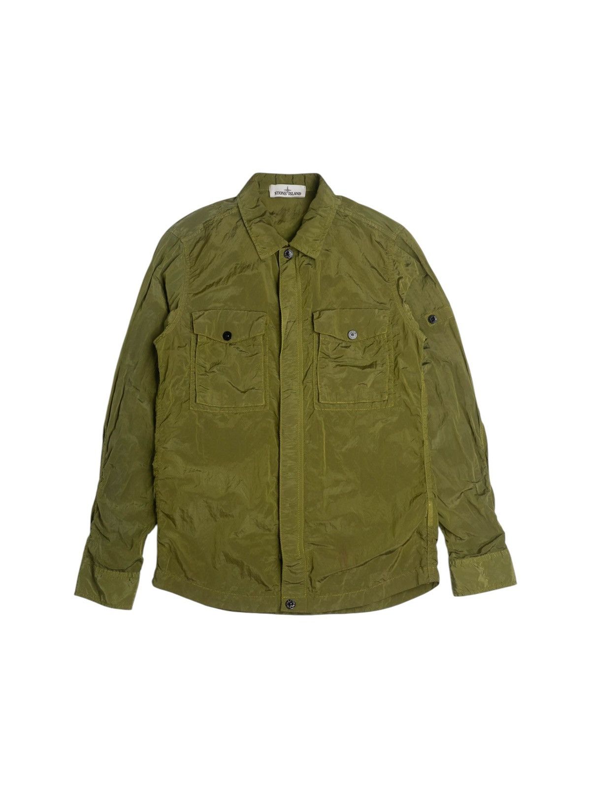 Stone Island Stone Island ss2015 Green nylon metal overshirt Size US S / EU 44-46 / 1 - 1 Thumbnail
