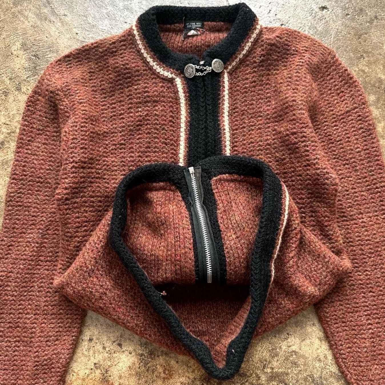 Vintage VINTAGE Rugby Wool Mohair Nynco Zip Up Sweater Medium Shirt Mens Brown Mohair Zip Up Rugby Sweater M Brown Size M / US 6-8 / IT 42-44 - 2 Thumbnail