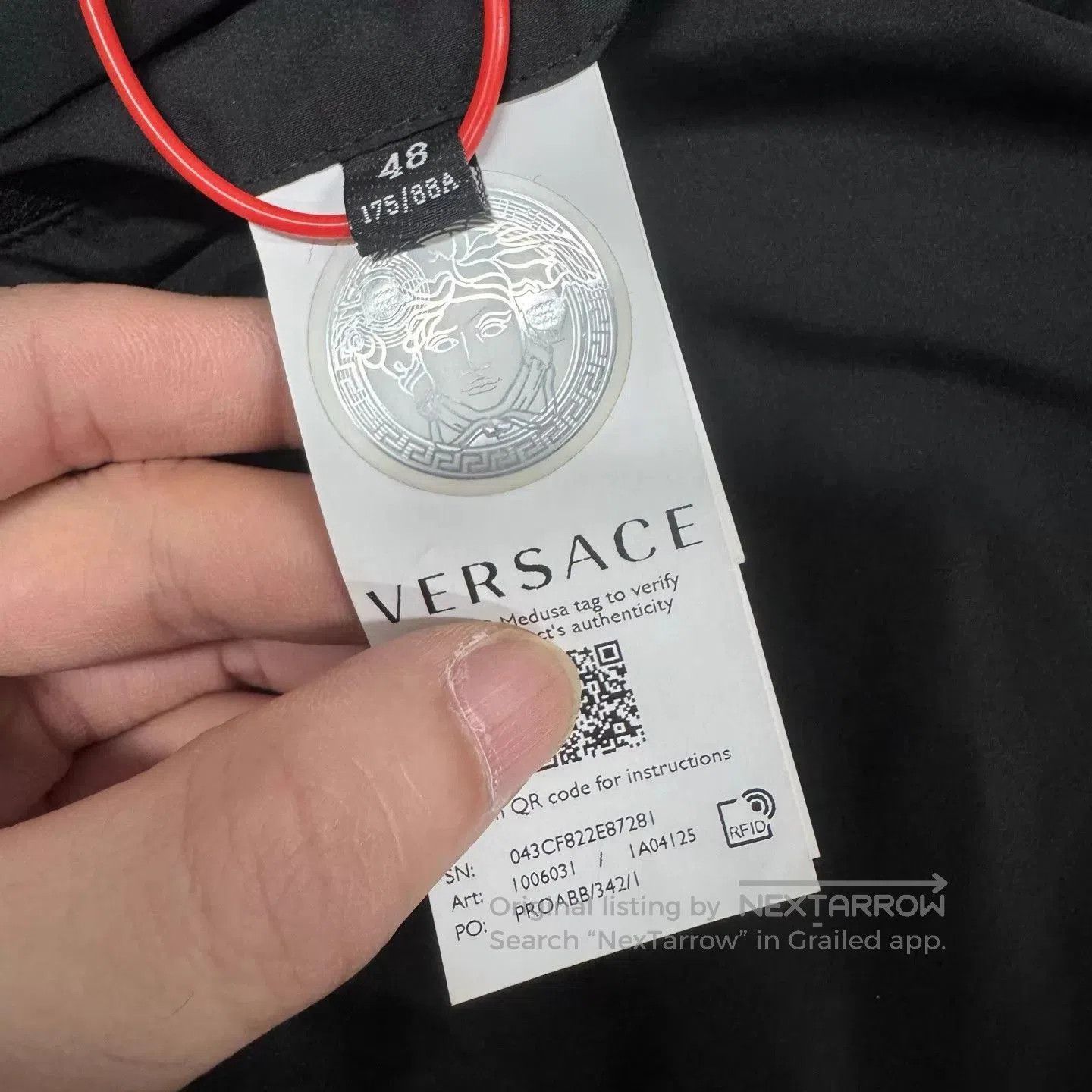 Versace Black Puffer Jacket with Button Front and Pockets. Size US M / EU 48-50 / 2 - 6 Thumbnail