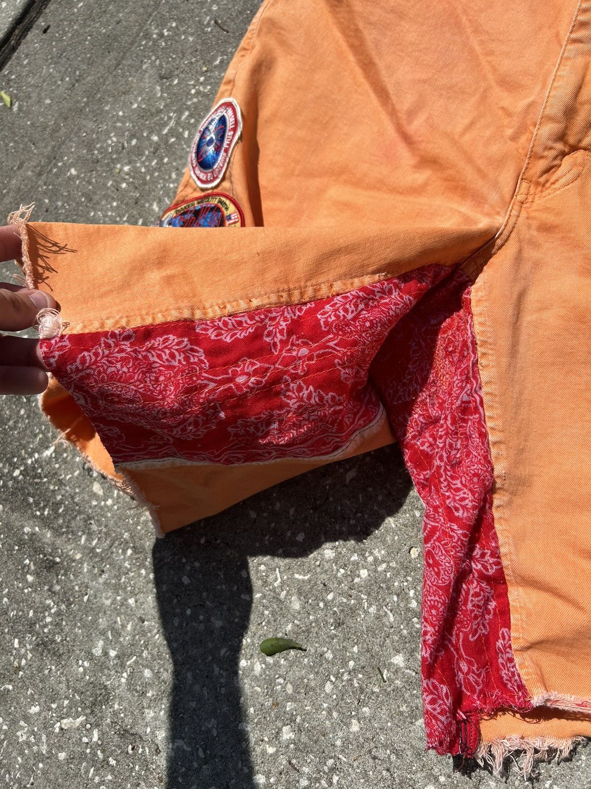 Levi's 1/1 Your World space launch patchwork orange Levi’s shorts Size US 38 / EU 54 - 3 Thumbnail