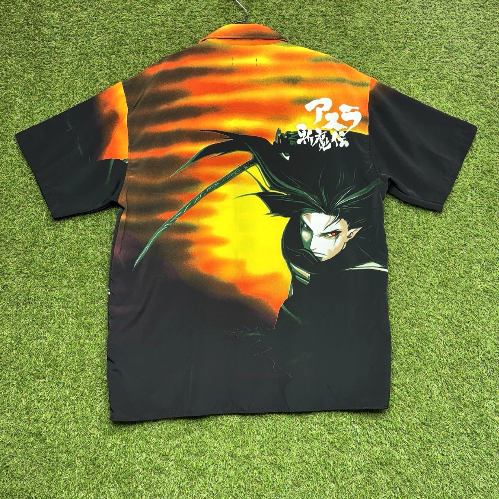 Vintage Match One Anime Shirt Mens XL Button-Up Polyester Cotton Orange Black Samurai Size US XL / EU 56 / 4 - 7 Thumbnail
