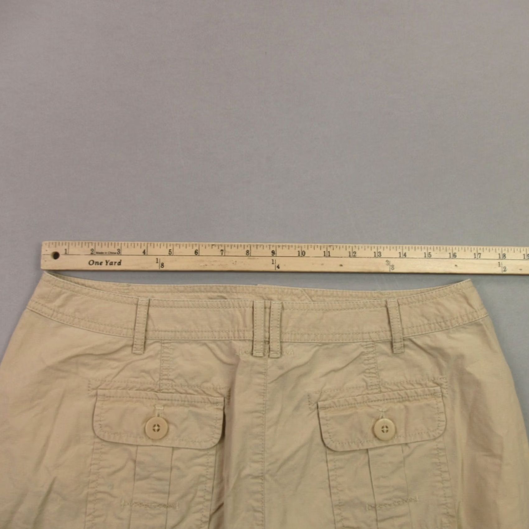 J. Jill J. Jill Skirt Womens 14 Midi Beige Casual Lightweight Outdoors Knit Cotton Blend Pockets Flare Button Rise Mid Size 36" / US 14 / IT 50 - 6 Thumbnail