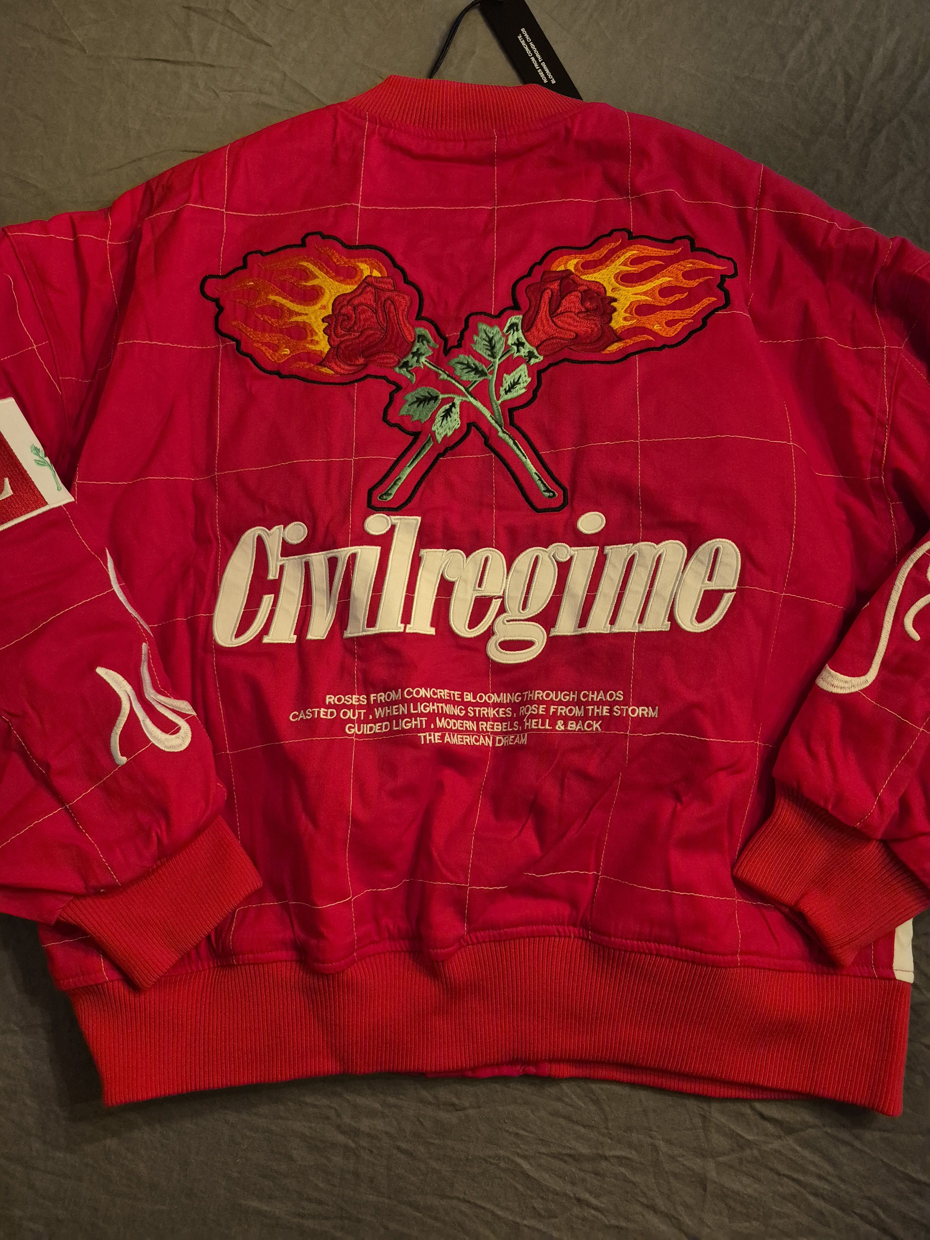 Civil Regime Civil Regime Racing Jacket Red and White Size Large BNWT Size US L / EU 52-54 / 3 - 2 Thumbnail
