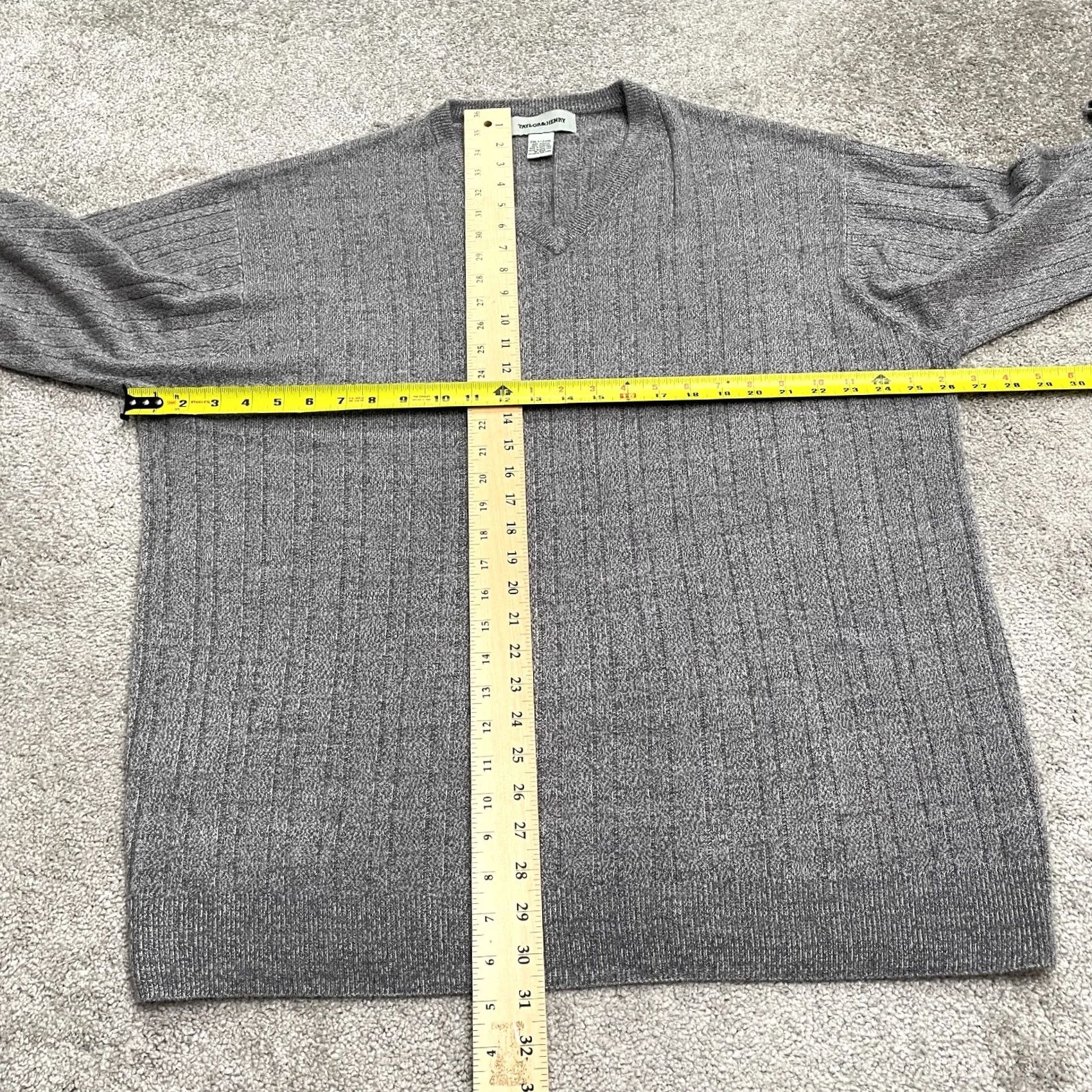 Vintage Taylor & Henry Sweater Mens 2XLT Heather Brown V-Neck Pullover Classic Size US XXL / EU 58 / 5 - 6 Thumbnail