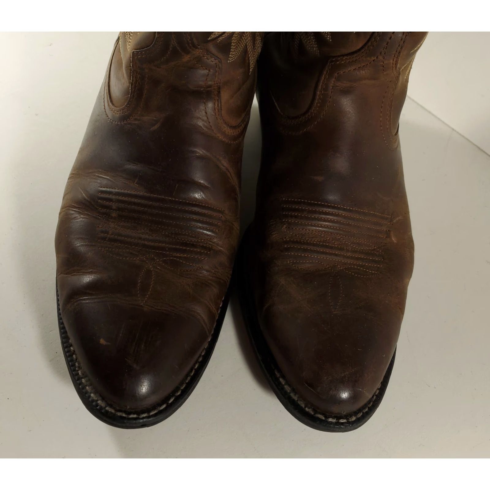 Ariat Ariat Heritage R Toe Western Leather Boots Distressed Brown Mens 10.5 EE Size US 11 / EU 44 - 7 Thumbnail
