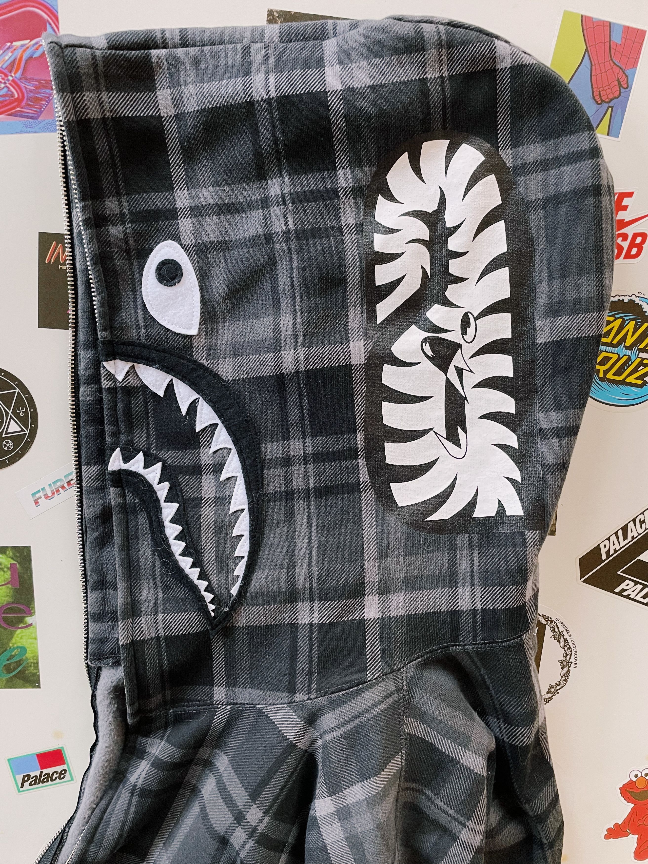 Bape × Comme des Garcons Bape X CDG Osaka Limited Plaid Shark Full zip Hoodie Size US XL / EU 56 / 4 - 4 Thumbnail
