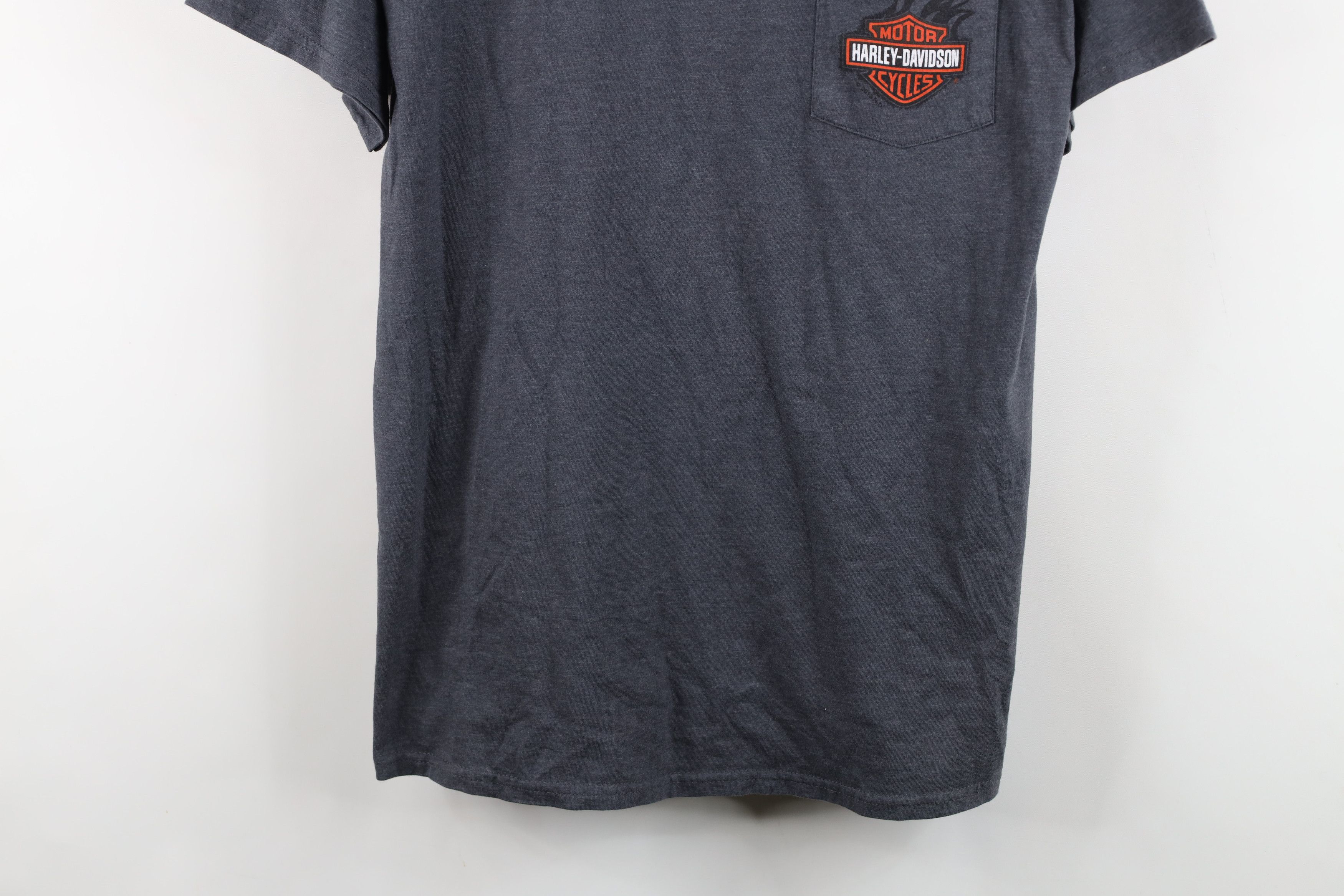 Harley Davidson Vintage Y2K Harley Davidson Spell Fire Flames Pocket T-Shirt Size US L / EU 52-54 / 3 - 3 Thumbnail