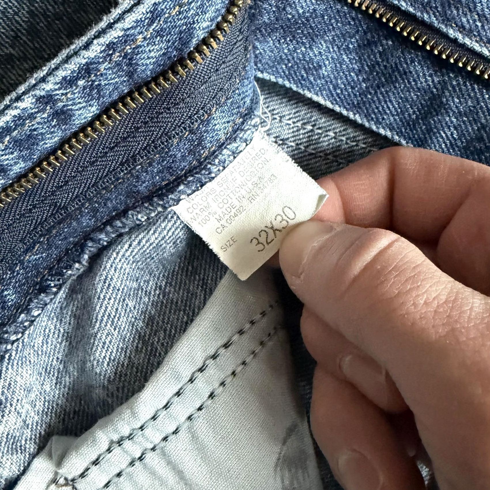 Lee VINTAGE Lee Jeans 32x30 Blue Acid Wash High Rise Straight Leg Denim 90s Mens Jeans Size US 32 / EU 48 - 5 Thumbnail